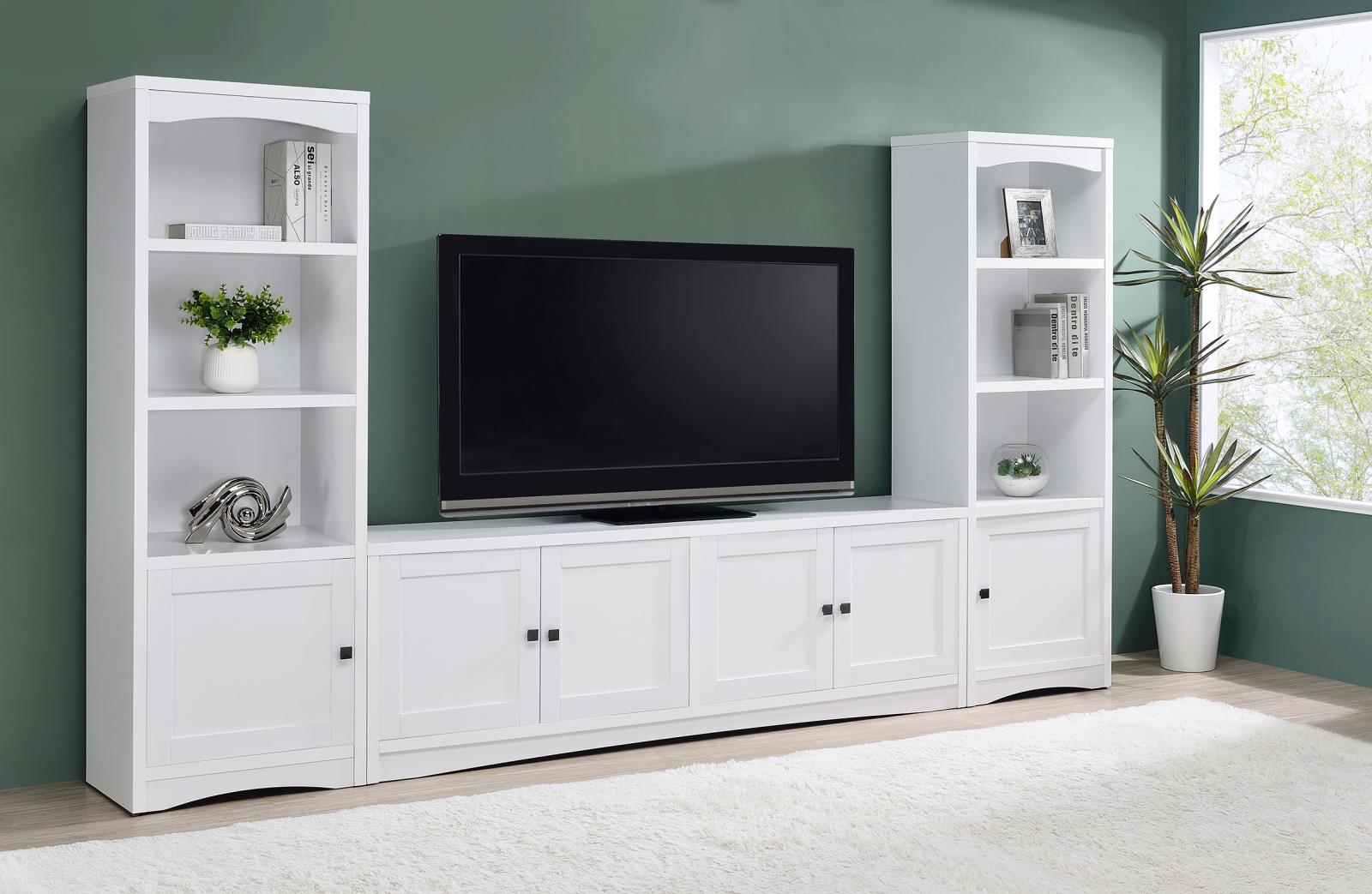 Laughlin 4-shelf Engineered Wood Media Tower White - Image 14