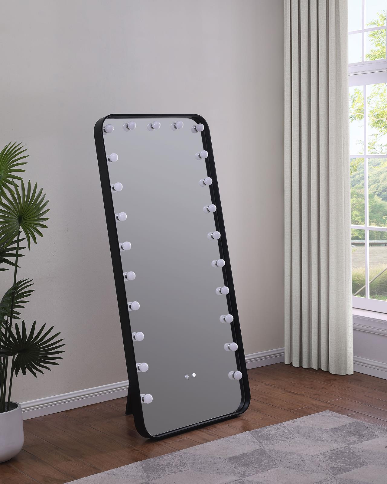 Canton 32 x 71 Inch LED Standing Mirror with Speakers Black - Image 2