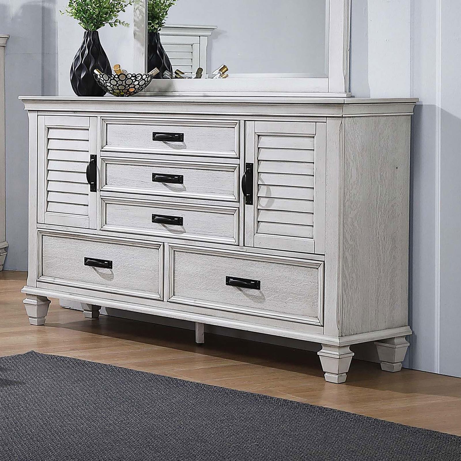 Franco 5-drawer Dresser Distressed White - Image 2
