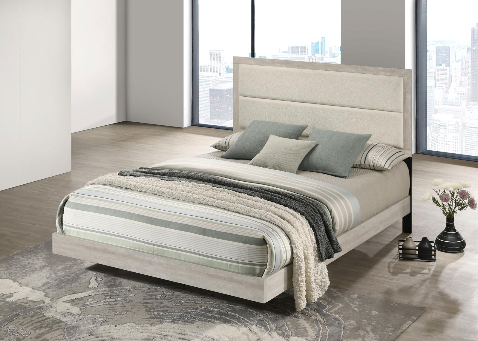 Trenton 54-inch Wood Queen Panel Bed Rustic Cream - Image 2