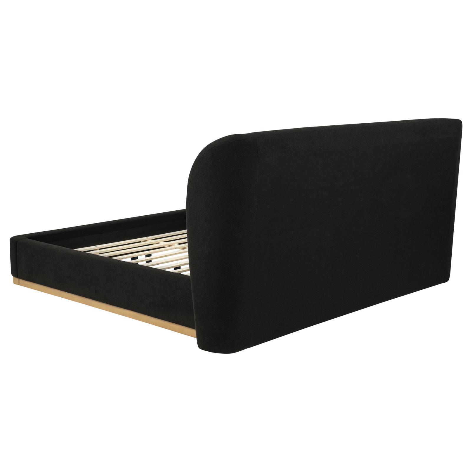 Blaire Upholstered Eastern King Wingback Platform Bed Black - Image 5