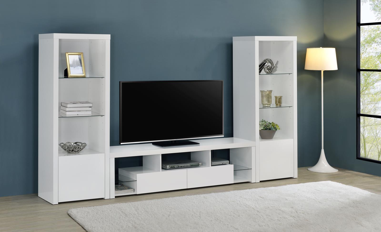 Jude 2-drawer Engineered Wood 71-inch TV Stand High Gloss White - Image 10