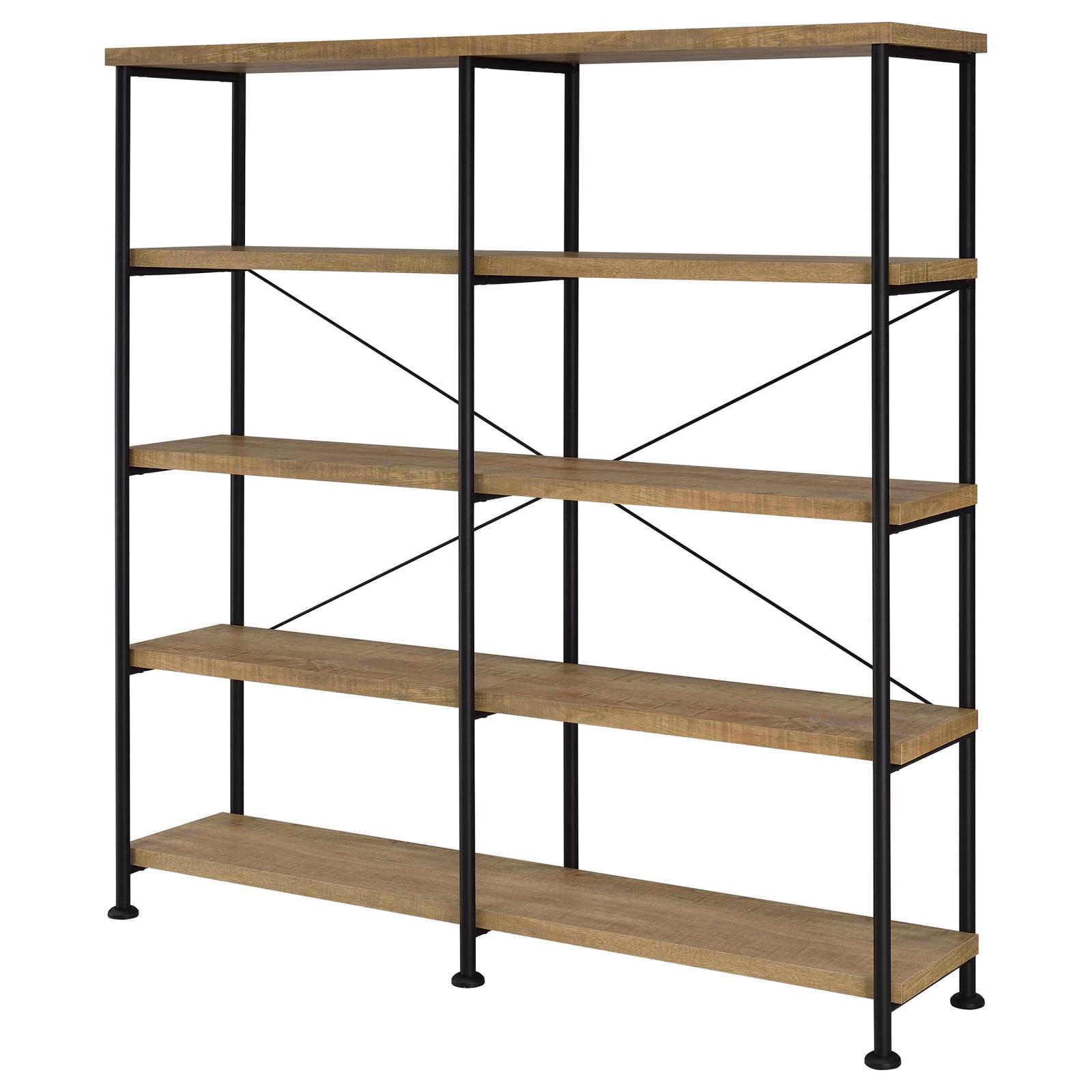 Analiese 63-inch 4-shelf Double Bookshelf Mango - Image 4