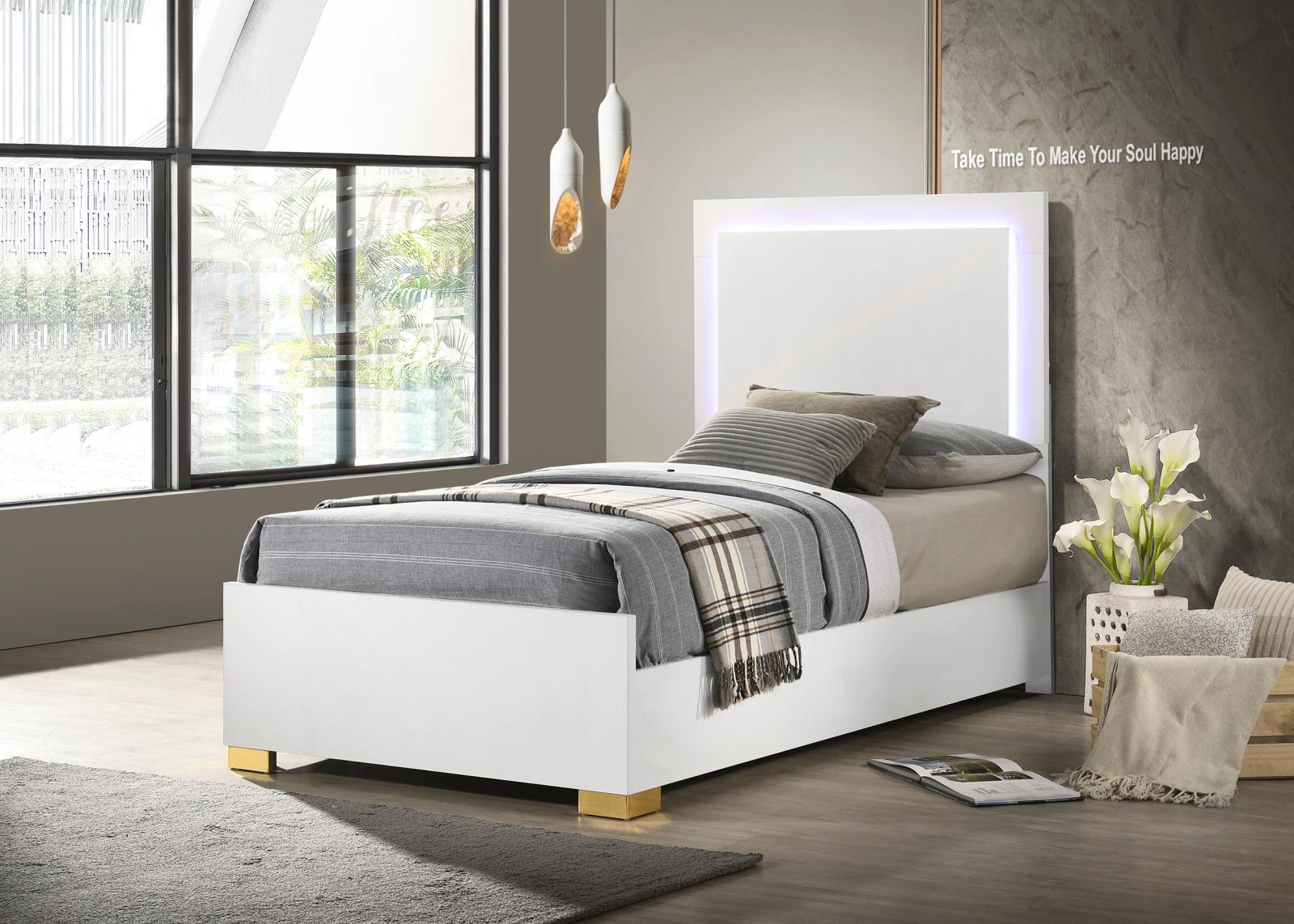 Marceline Wood Twin LED Panel Bed - Image 10