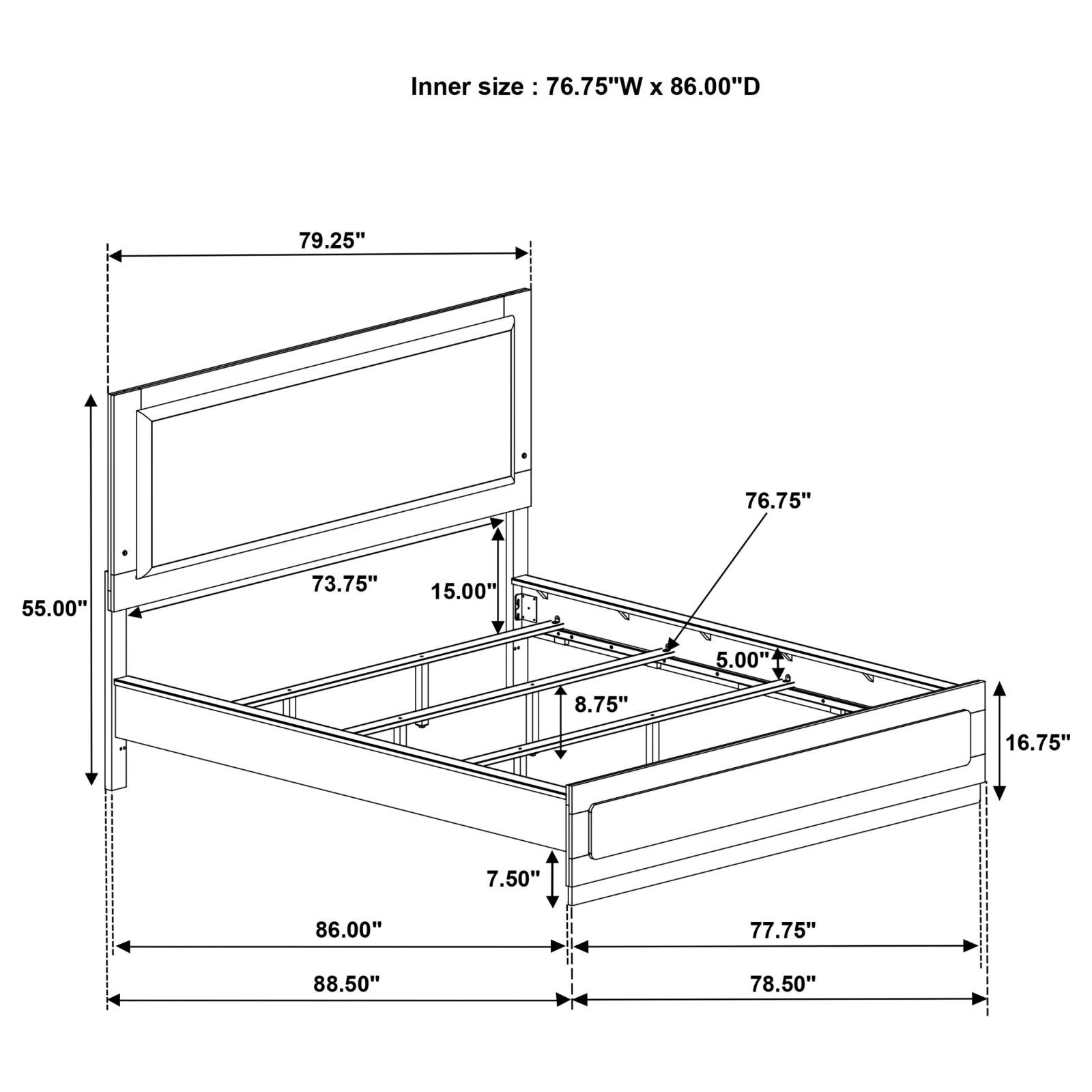 Caraway Wood California King LED Panel Bed - Image 15