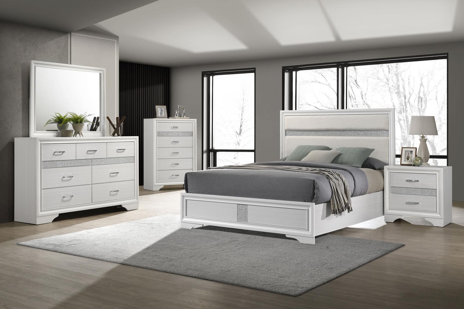 Miranda 54-inch Upholstered California King Panel Bed - Image 13