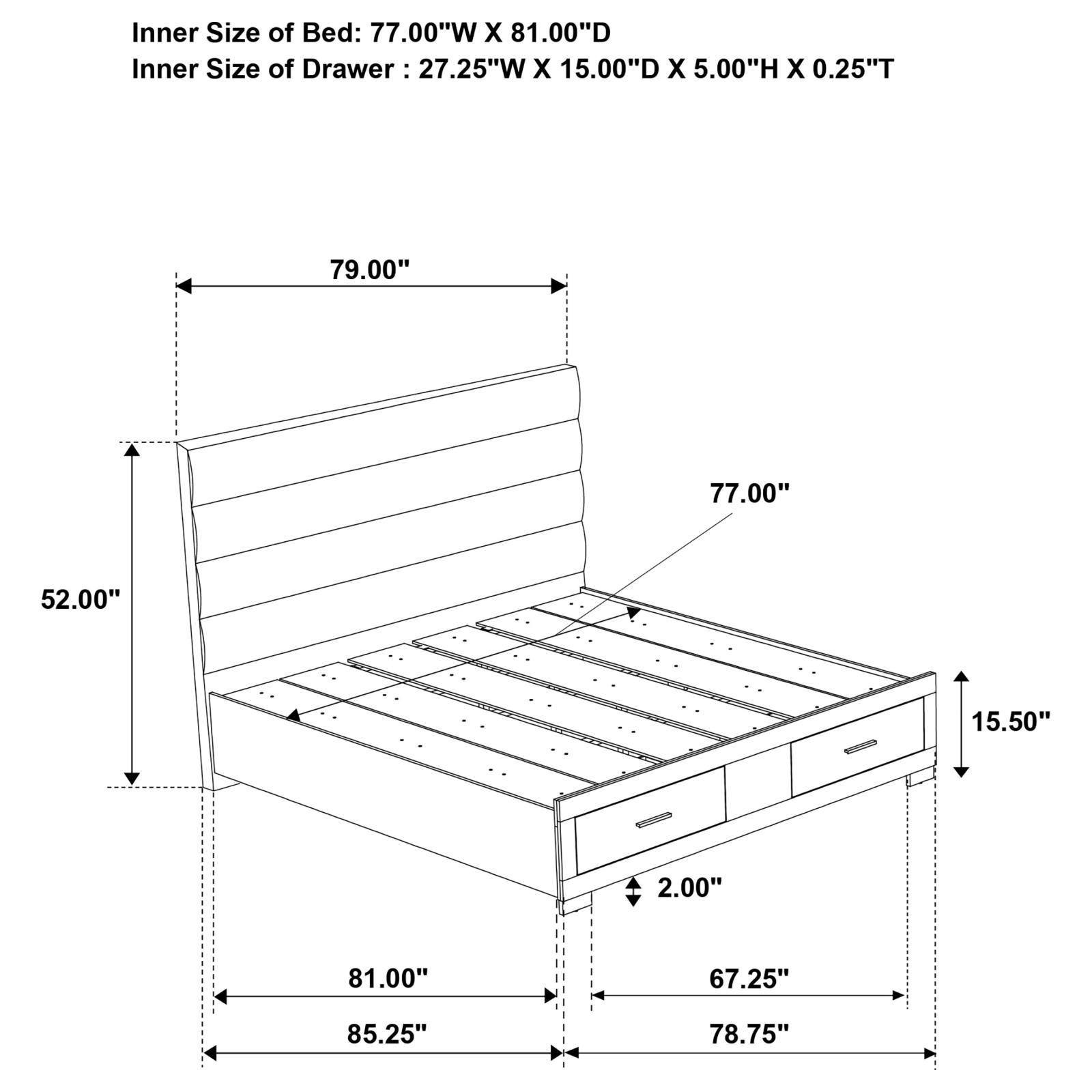 Felicity Eastern King Storage Bed White High Gloss - Image 9