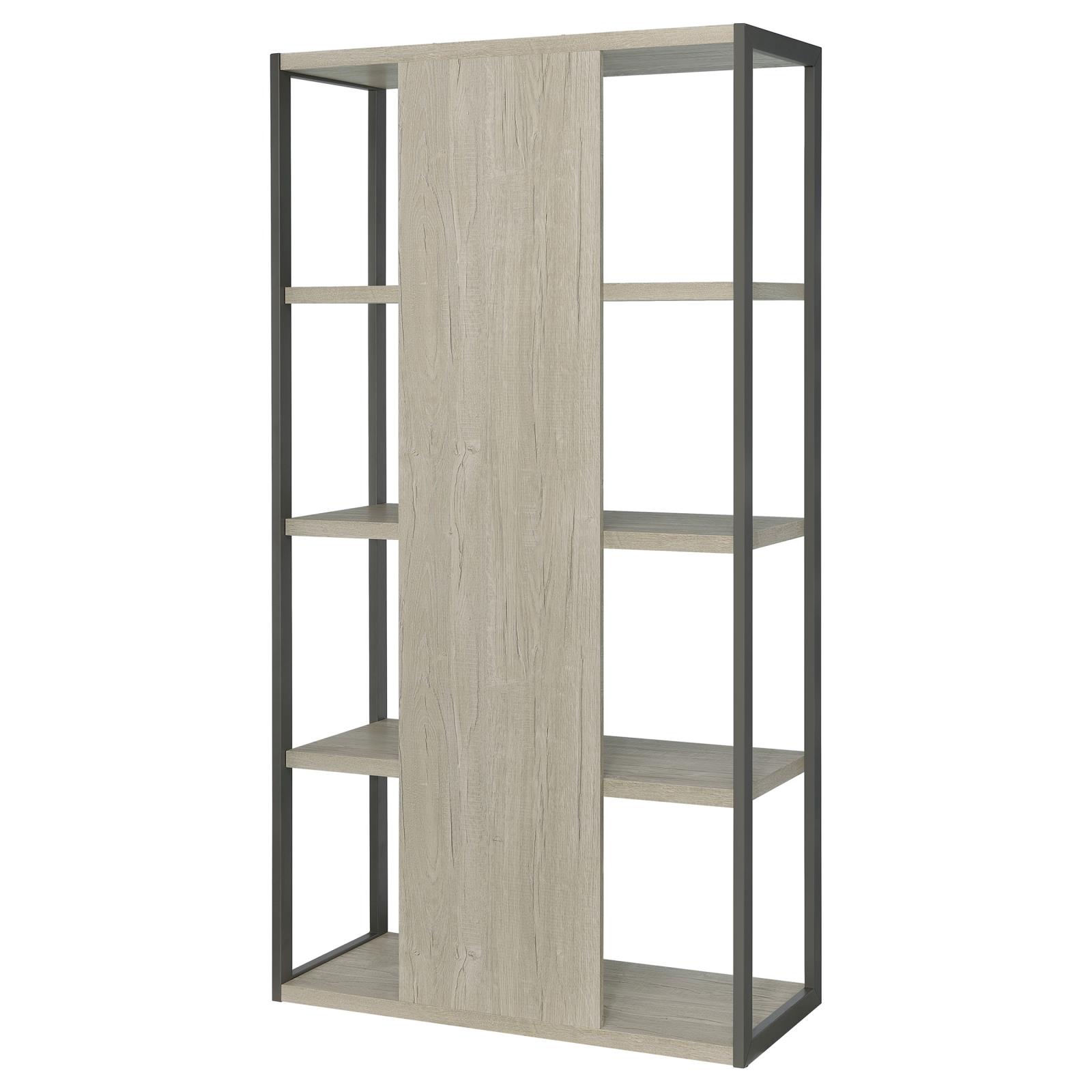 Loomis 72-inch 4-shelf Bookshelf Whitewashed Grey - Image 8