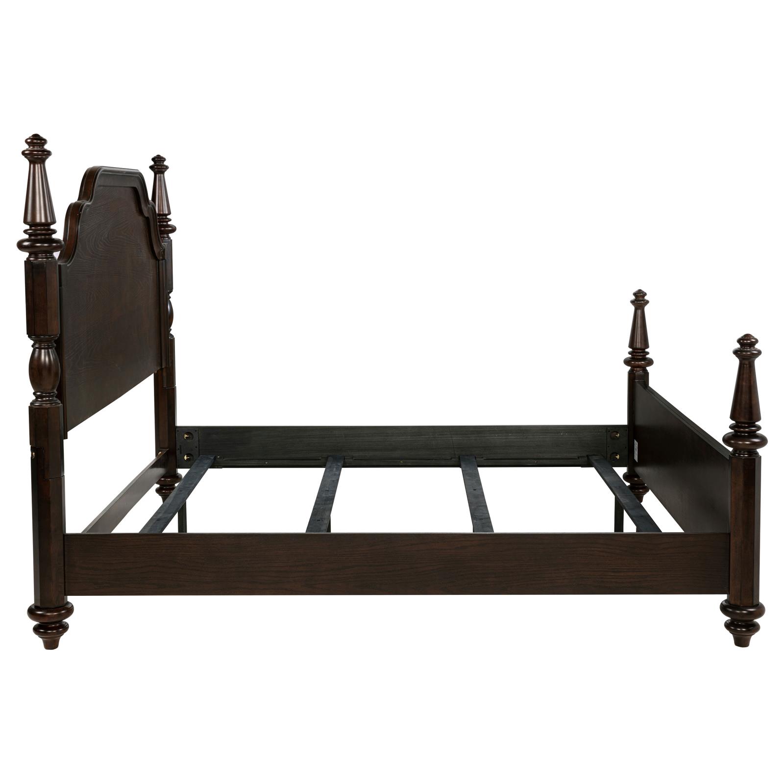 Andover 63-inch Four Poster Eastern King Bed Dark Oak - Image 6