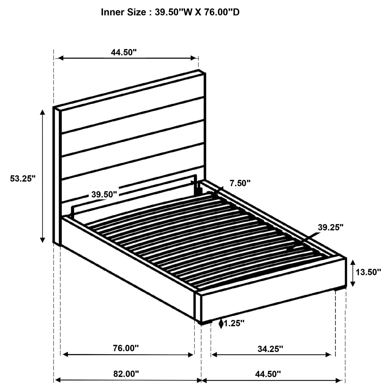 Felicity 53-inch Upholstered Twin Platform Bed White - Image 9