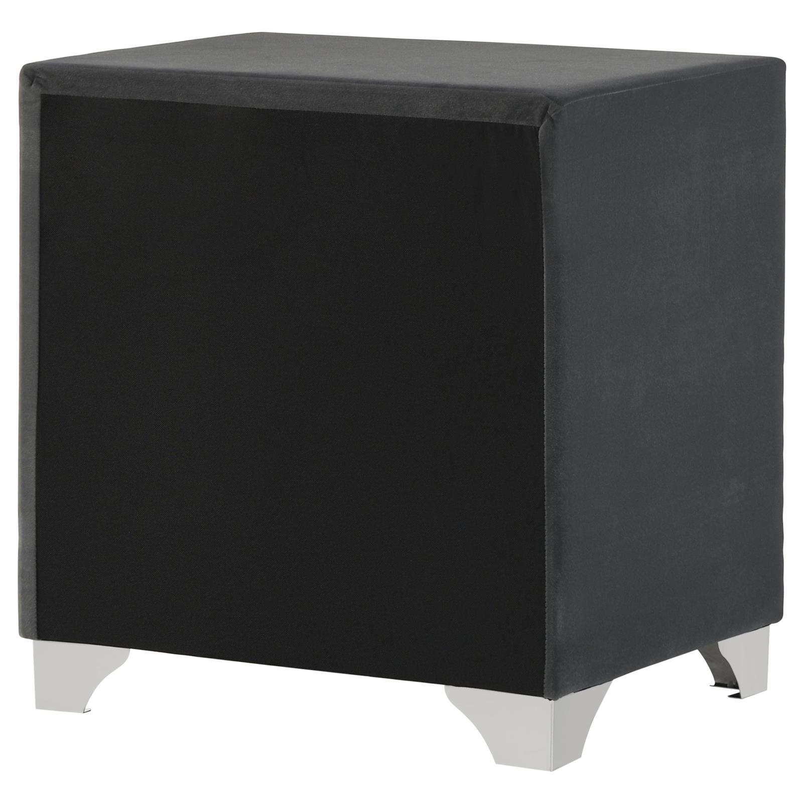 Melody Upholstered 2-drawer Nightstand Grey - Image 8