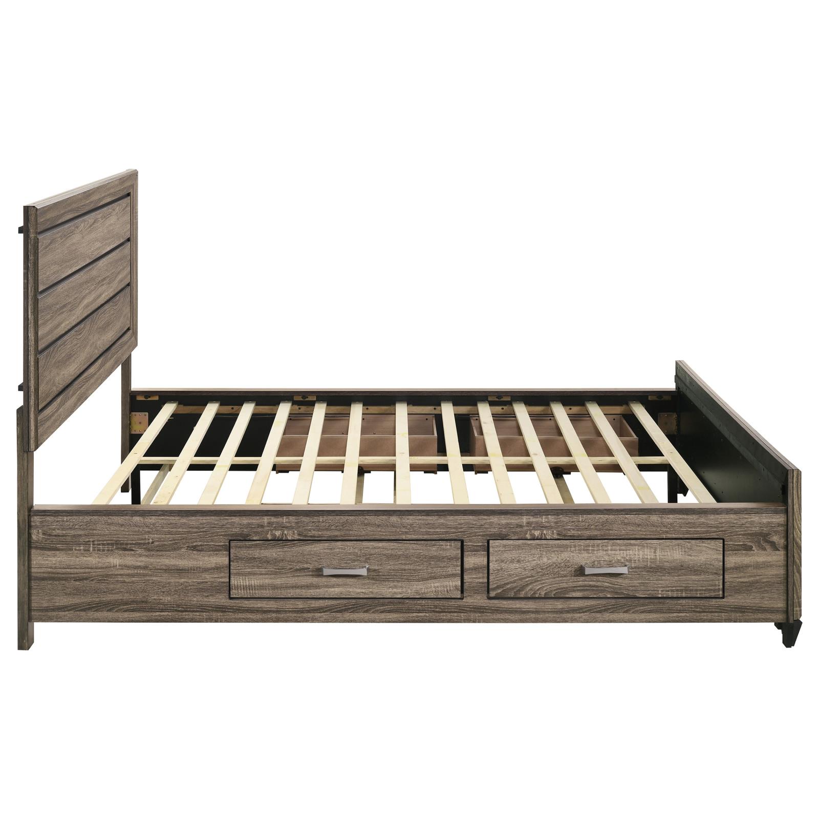 Kauffman Wood California King Storage Panel Bed Washed Taupe - Image 10