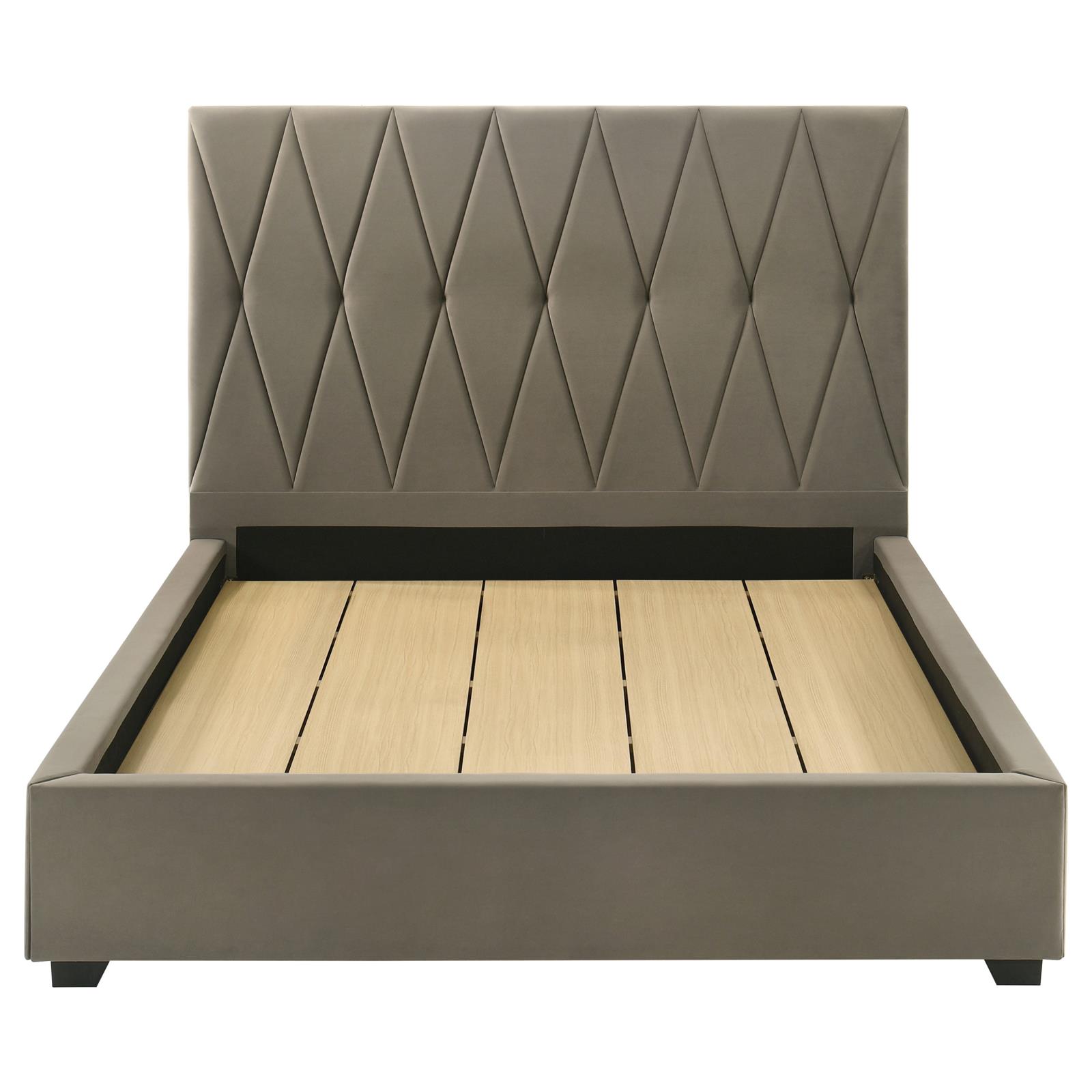 Delsea Upholstered Queen Panel Platform Bed Light Brown - Image 4