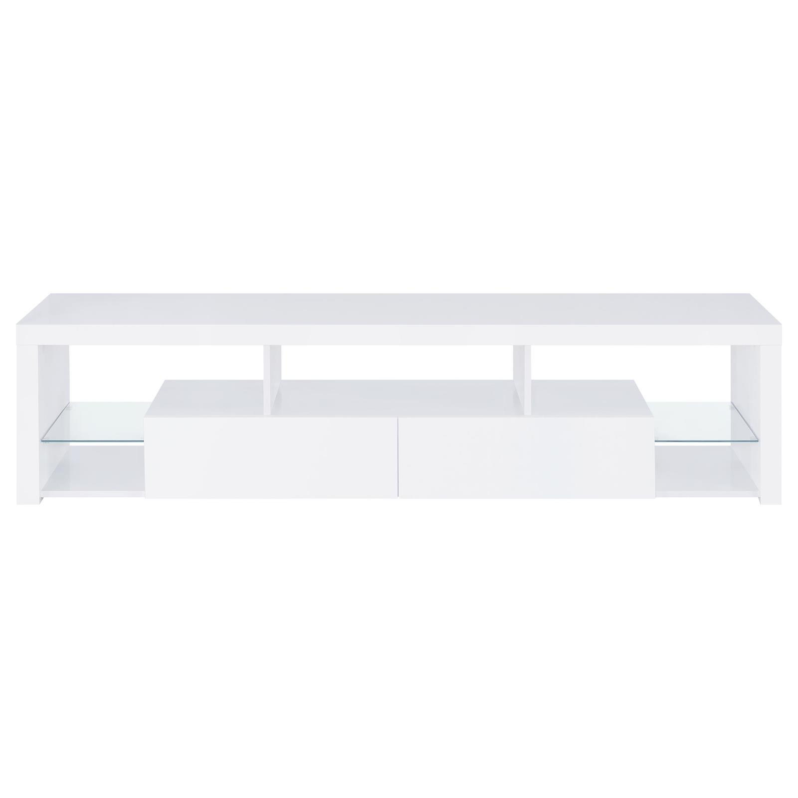 Jude 2-drawer Engineered Wood 71-inch TV Stand High Gloss White - Image 4