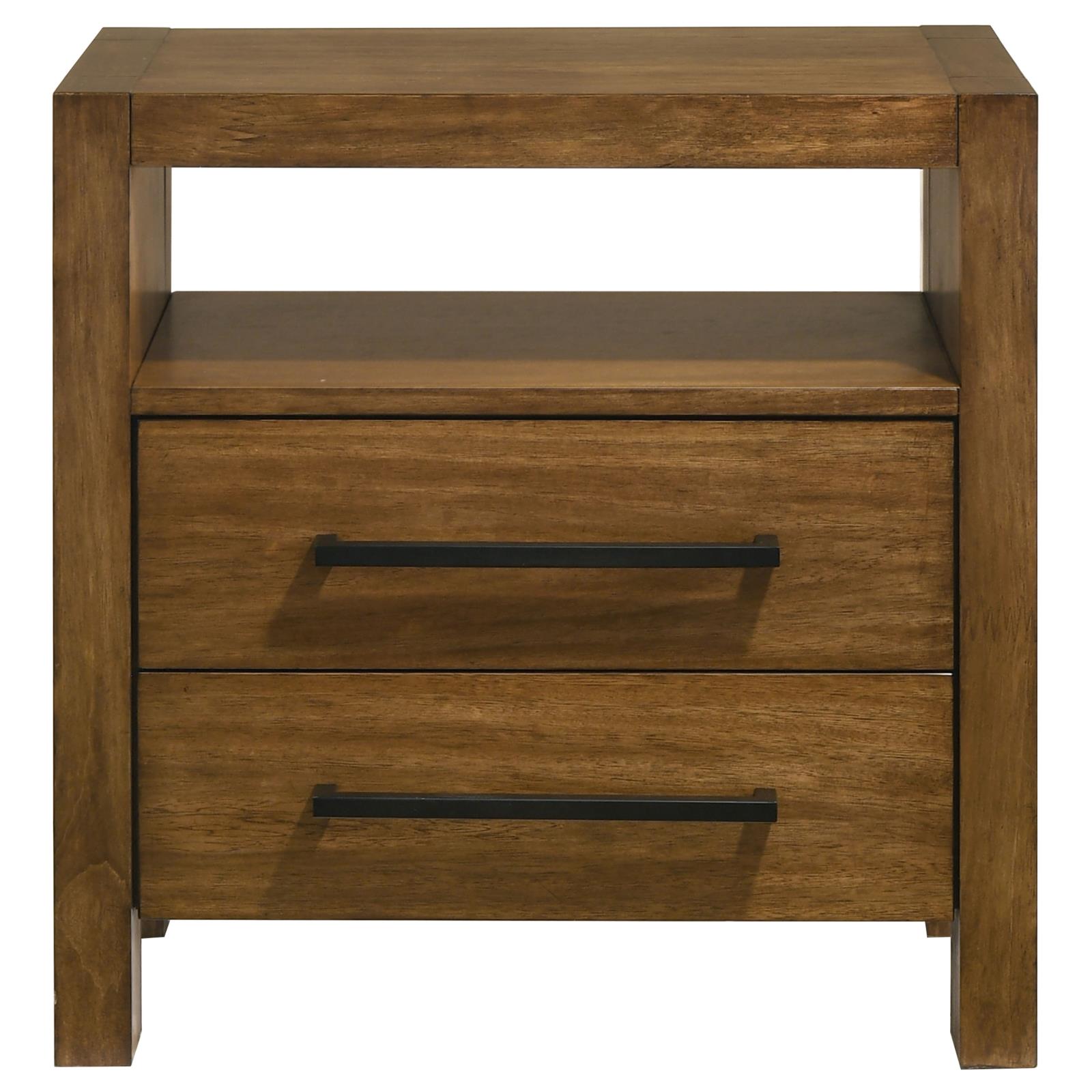 Adderley 2-drawer Nightstand Bedside Table Warm Brown - Image 3