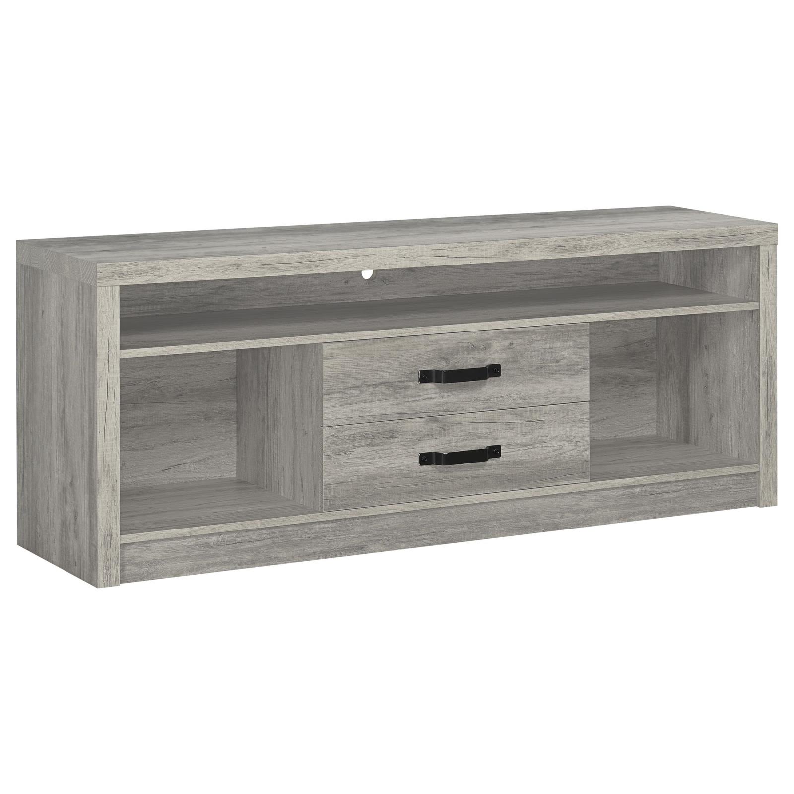 Burke 3-piece 59-inch TV Entertainment Center Grey Driftwood - Image 3