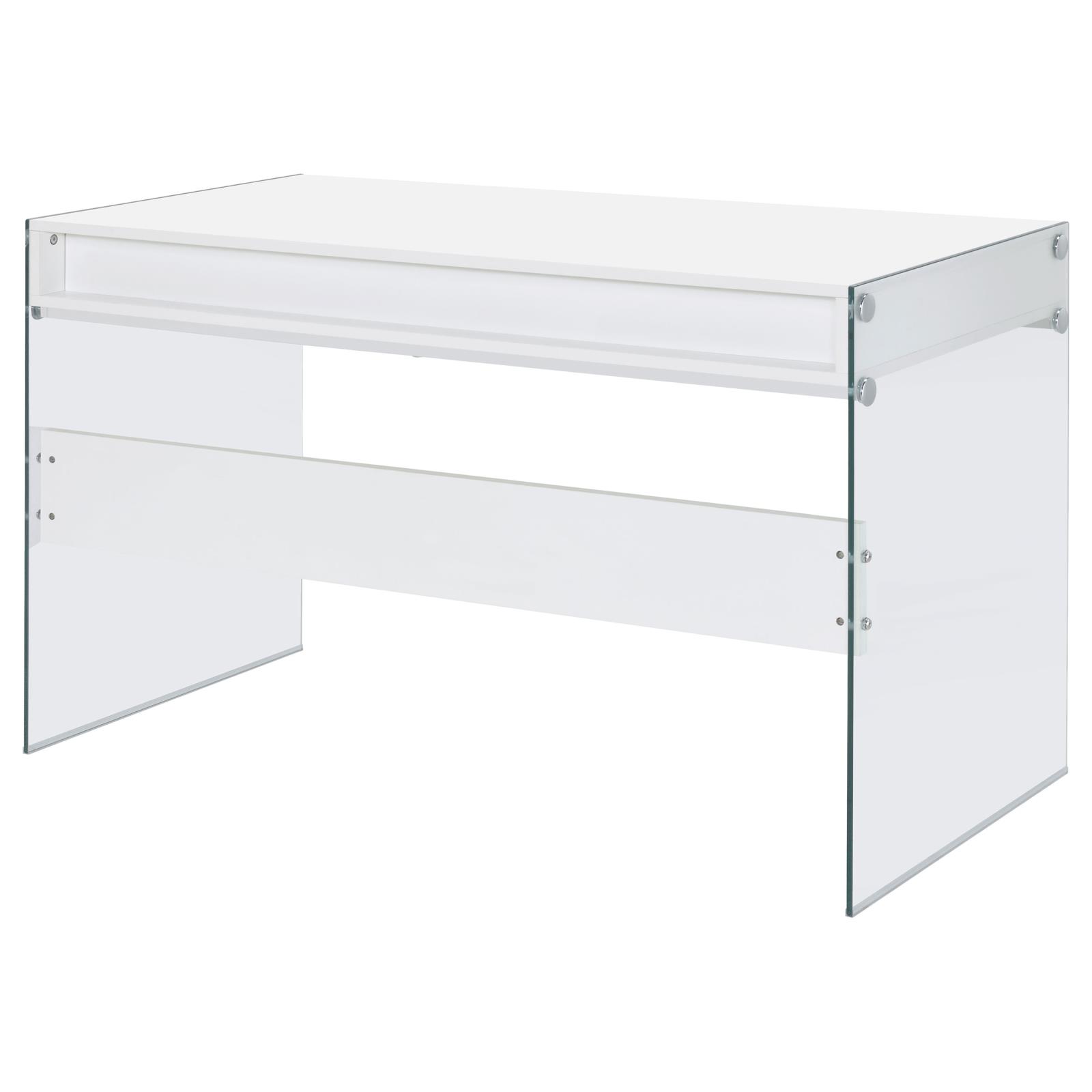 Dobrev 48-inch 2-drawer Writing Desk White High Gloss - Image 9