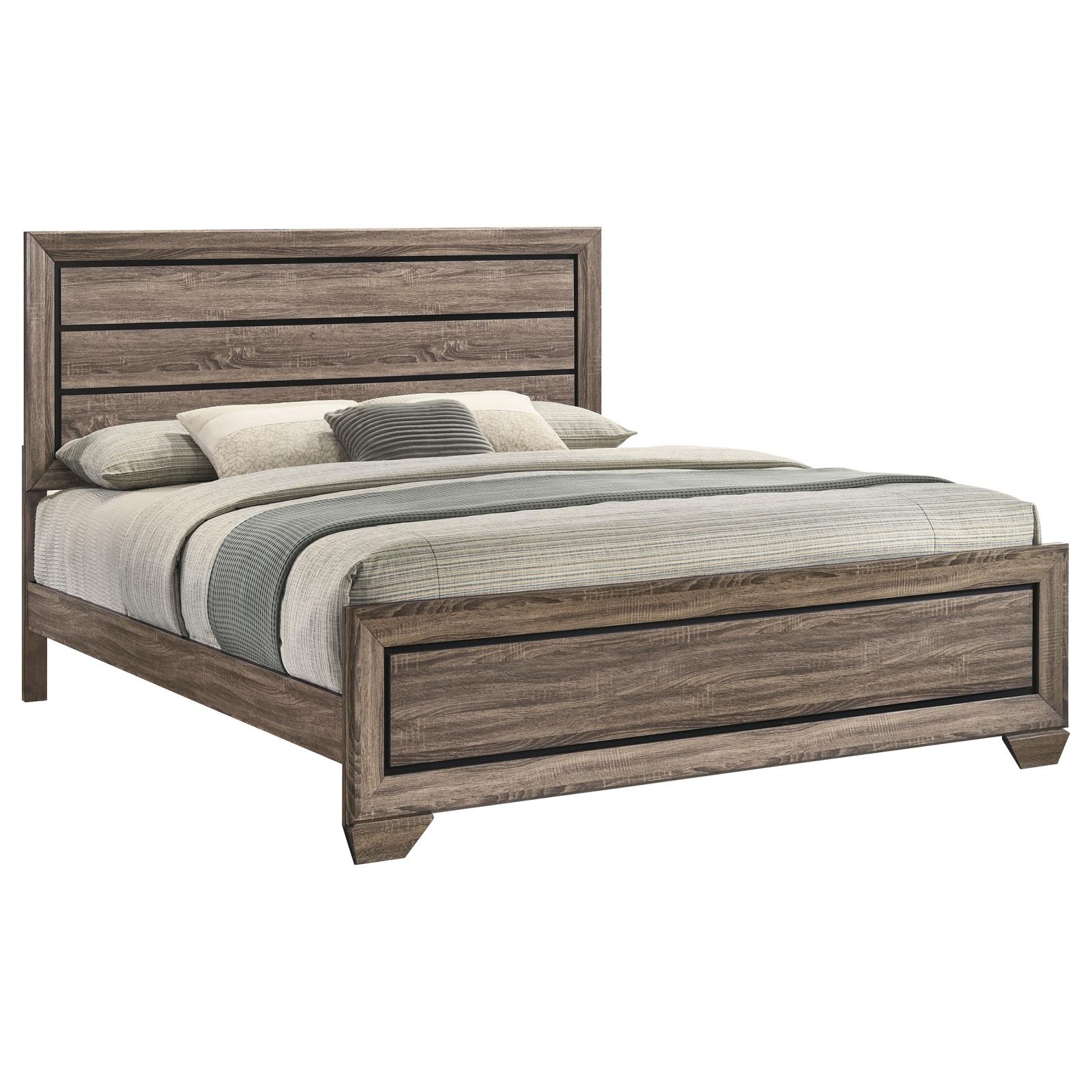 Kauffman Wood Eastern King Panel Bed Washed Taupe - Image 3