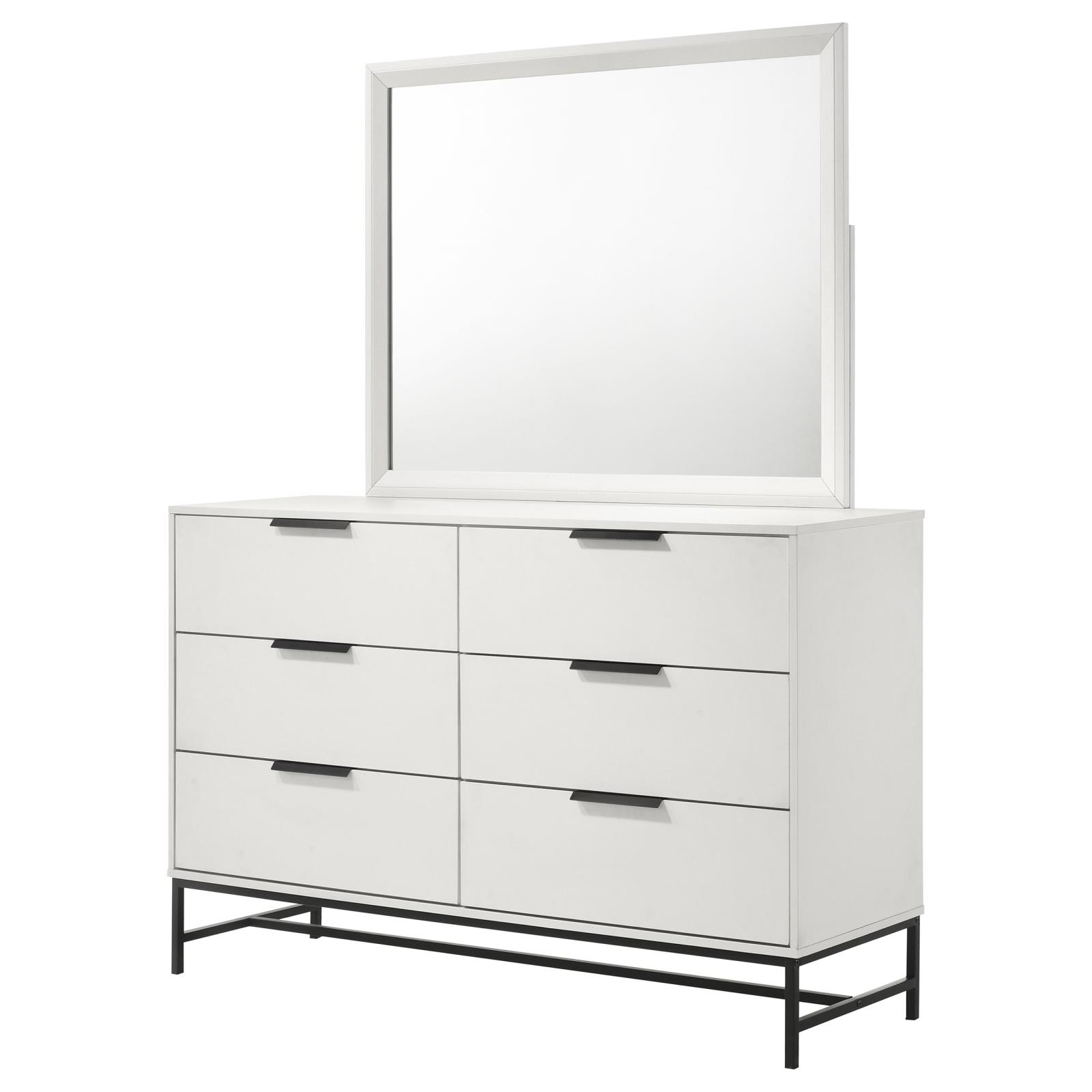 Sonora 6-drawer Dresser with Mirror White - Image 4