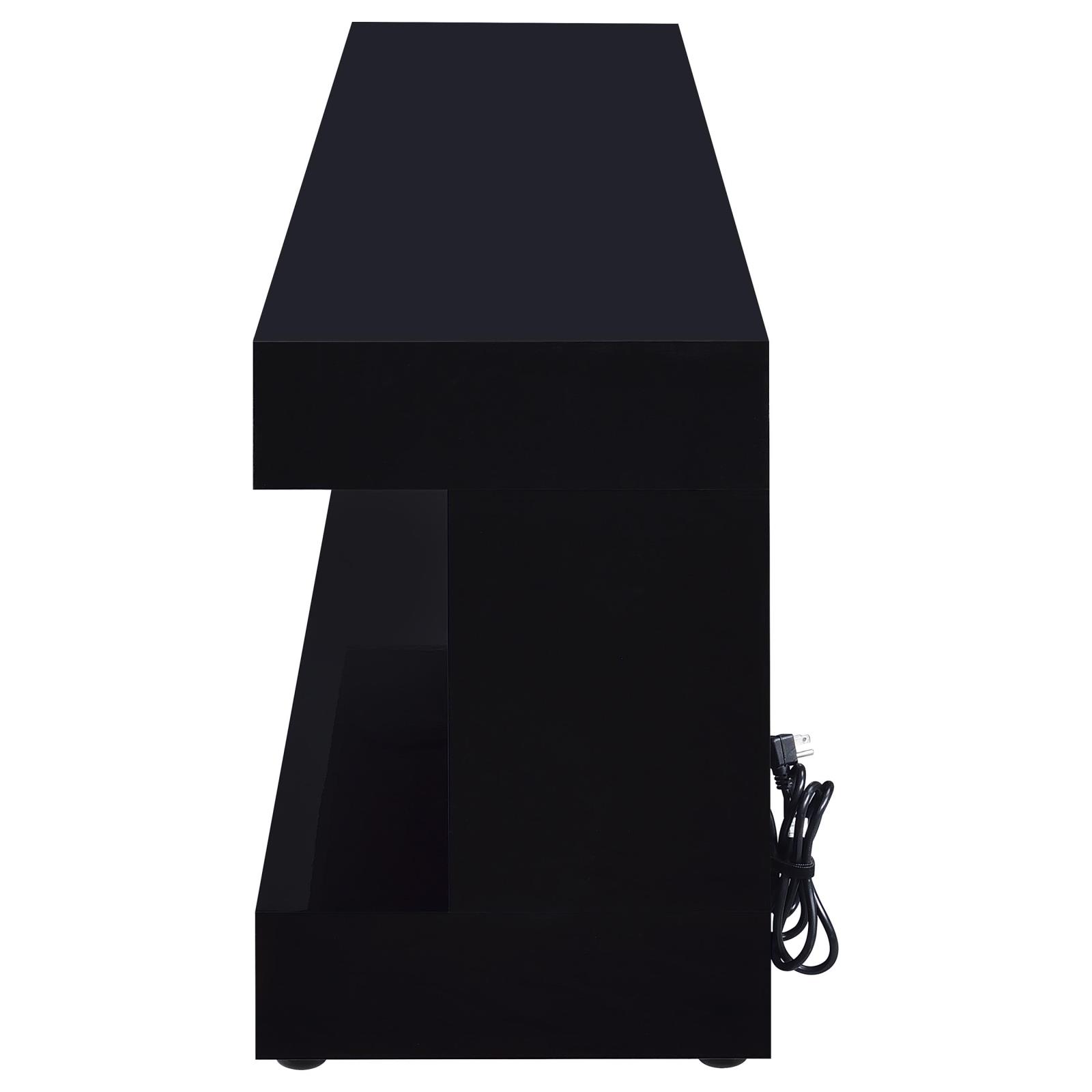 Mallory TV Stand Fireplace Console Bluetooth Speaker Black High Gloss - Image 5