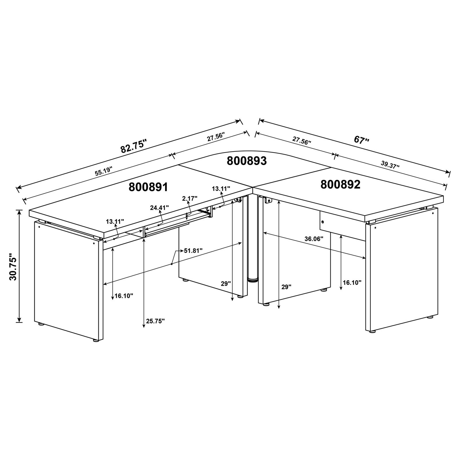 Skylar 83-inch L-Shaped Office Computer Desk Cappuccino - Image 13