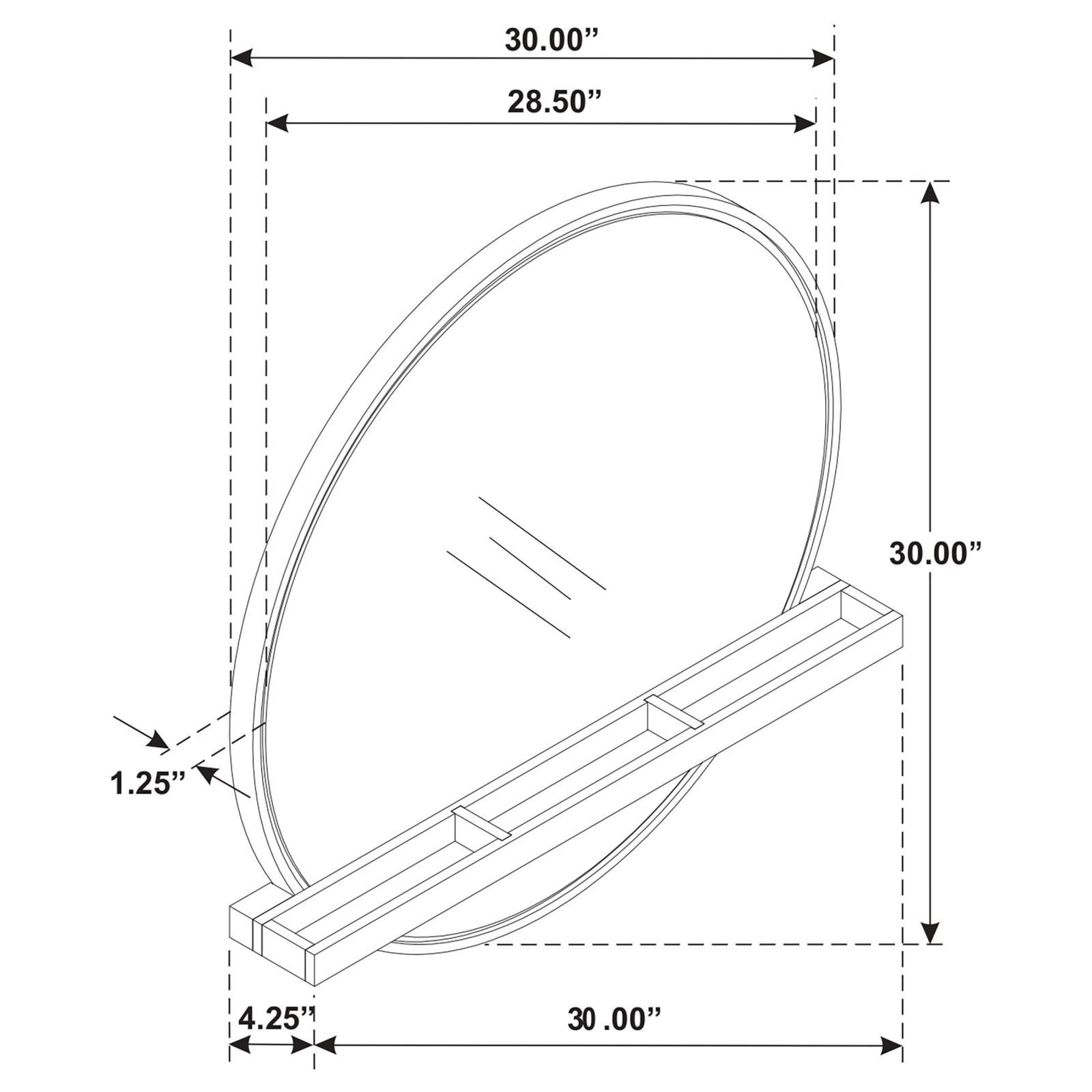 Arini Round Vanity Wall Mirror with Shelf Black - Image 6