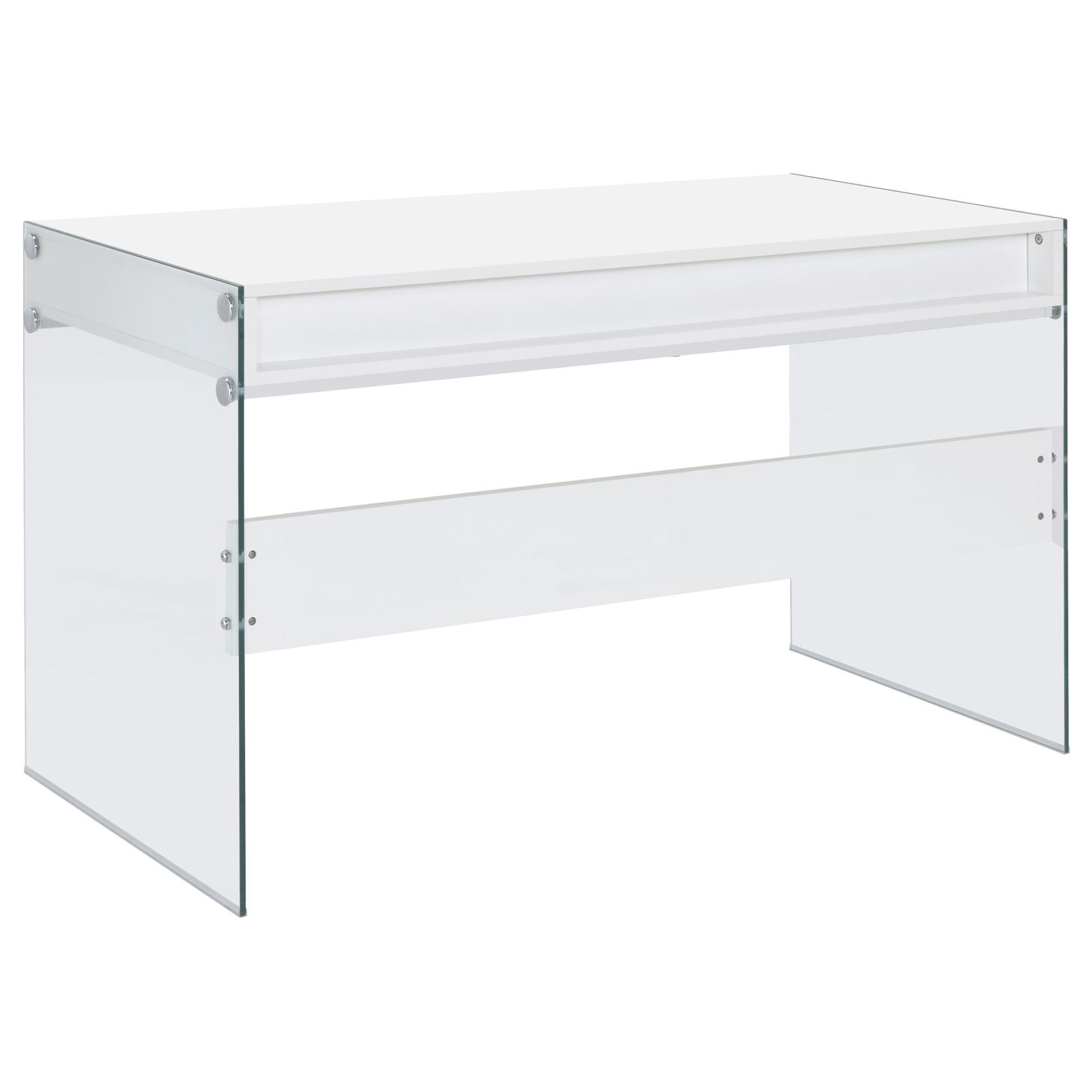 Dobrev 48-inch 2-drawer Writing Desk White High Gloss - Image 7