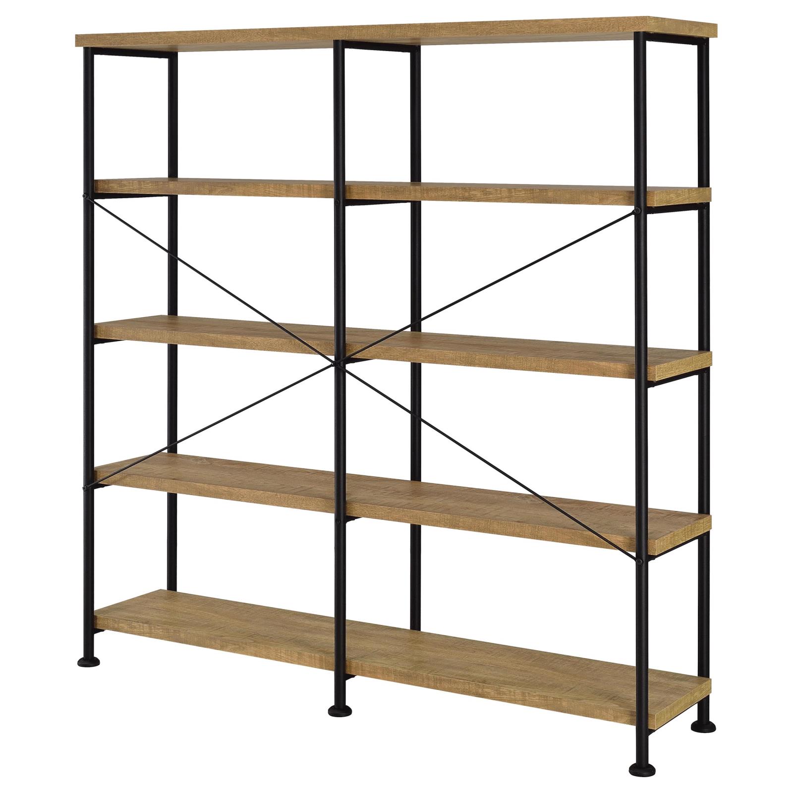 Analiese 63-inch 4-shelf Double Bookshelf Mango - Image 7