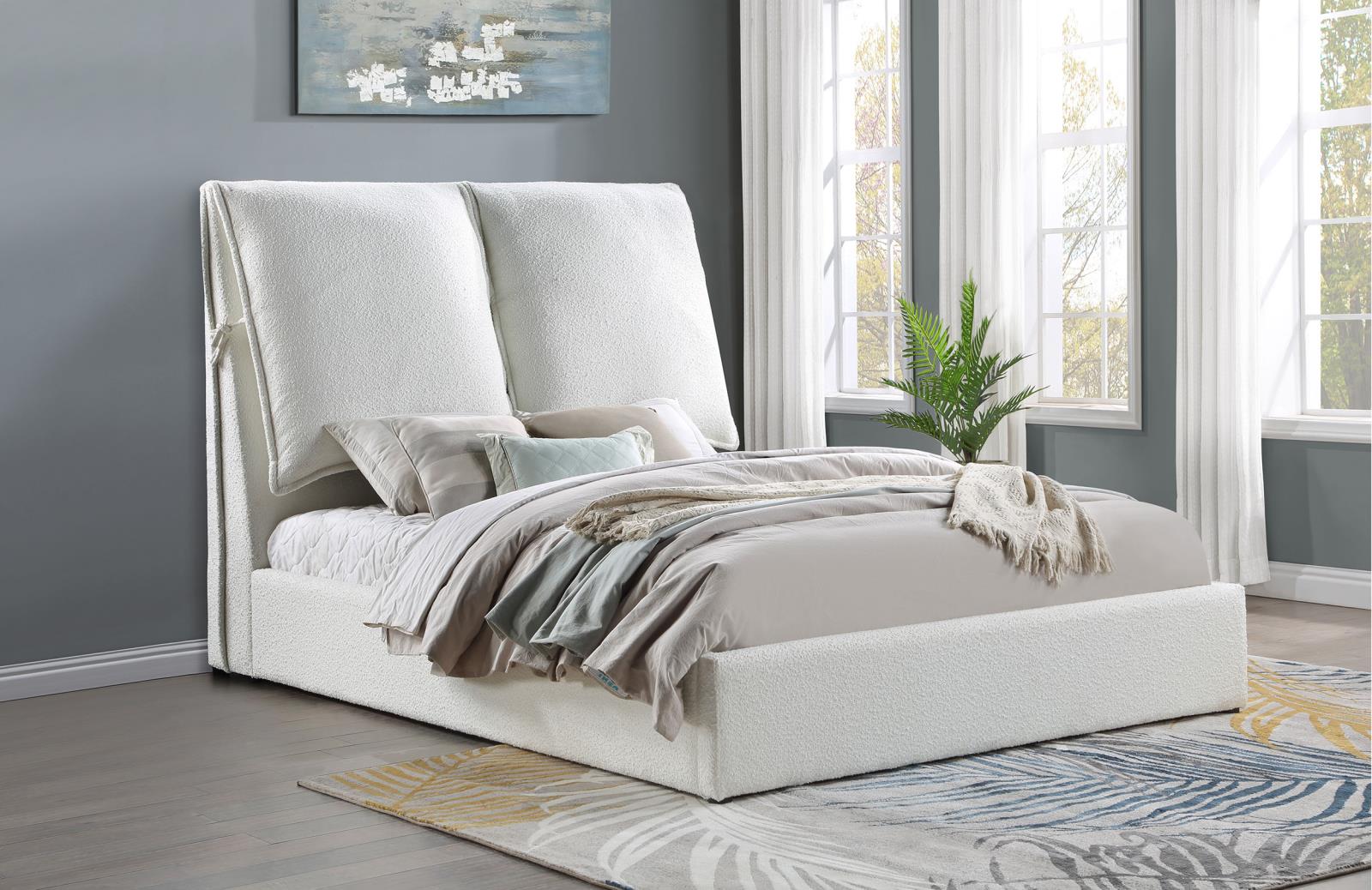 Gwendoline Upholstered Queen Panel Bed White - Image 2