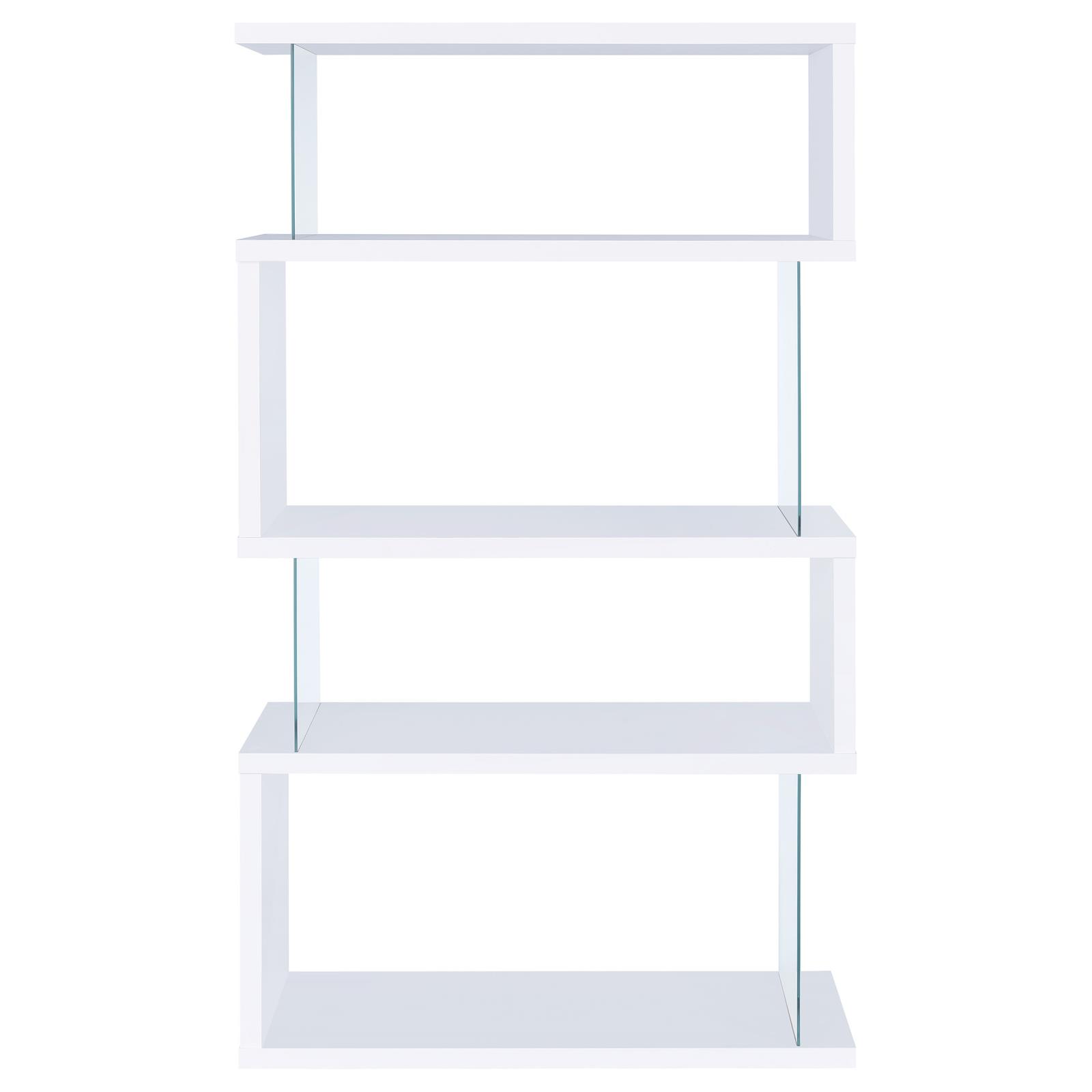 Emelle 63-inch 4-shelf Glass Panel Bookshelf - Image 4