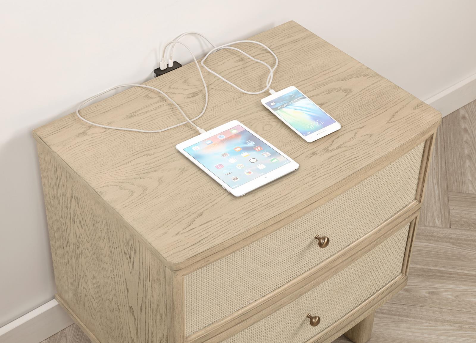 Kailani 2-drawer Nightstand Bedside Table Beige Oak - Image 11