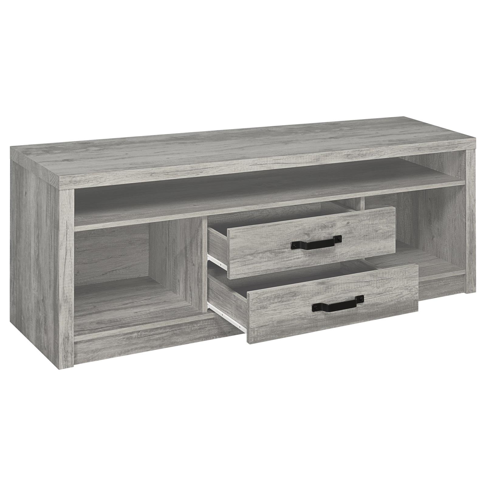 Burke 3-piece 59-inch TV Entertainment Center Grey Driftwood - Image 4