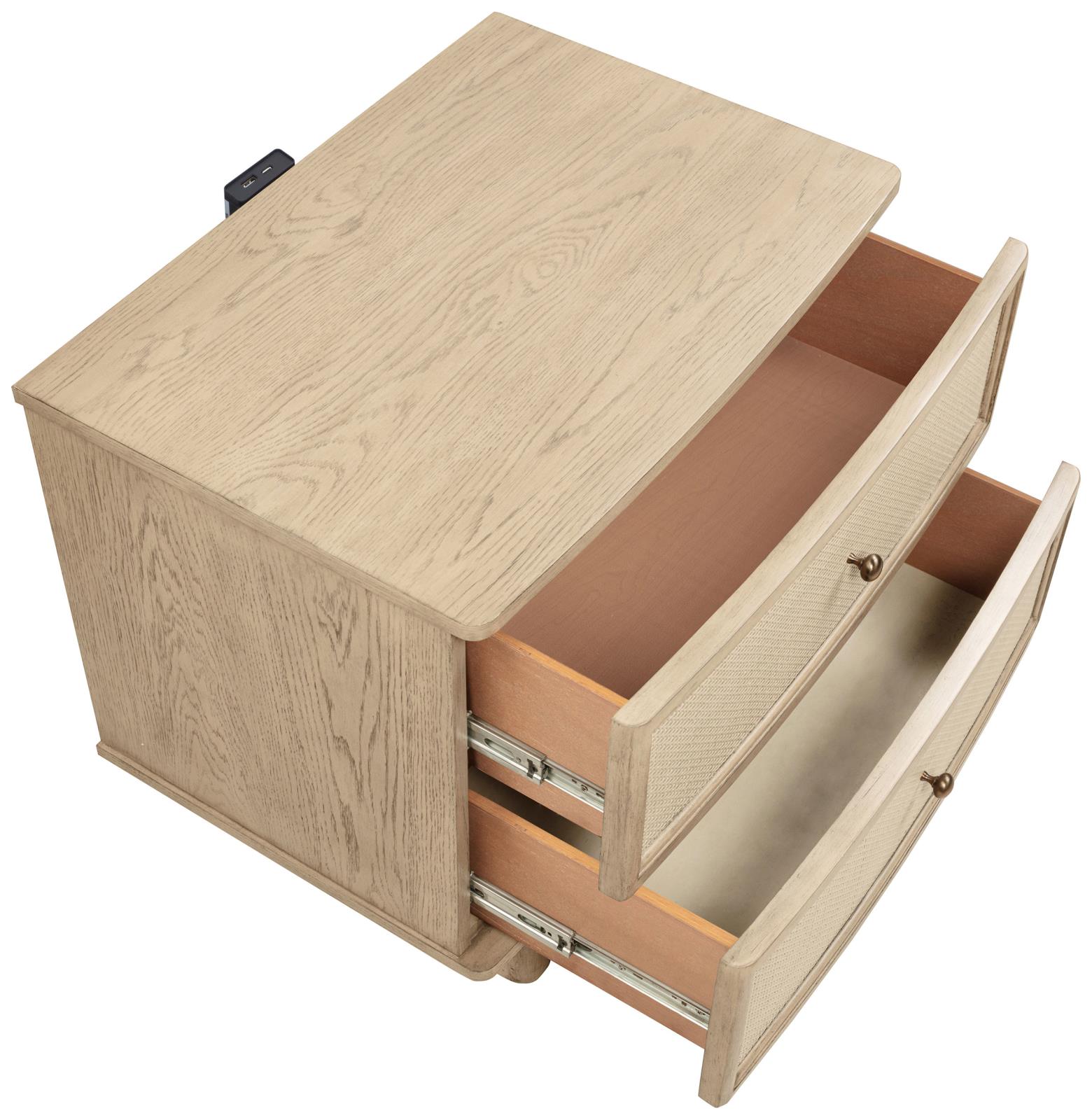Kailani 2-drawer Nightstand Bedside Table Beige Oak - Image 10