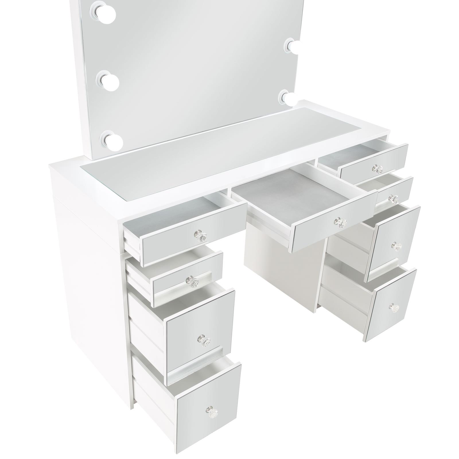 Regina Makeup Vanity Table Set with Lighting White - Image 10