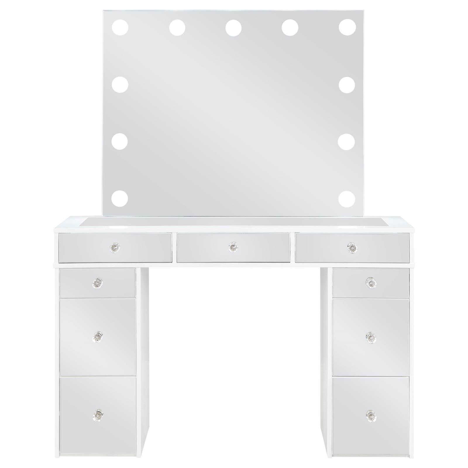 Regina Makeup Vanity Table Set with Lighting White - Image 4