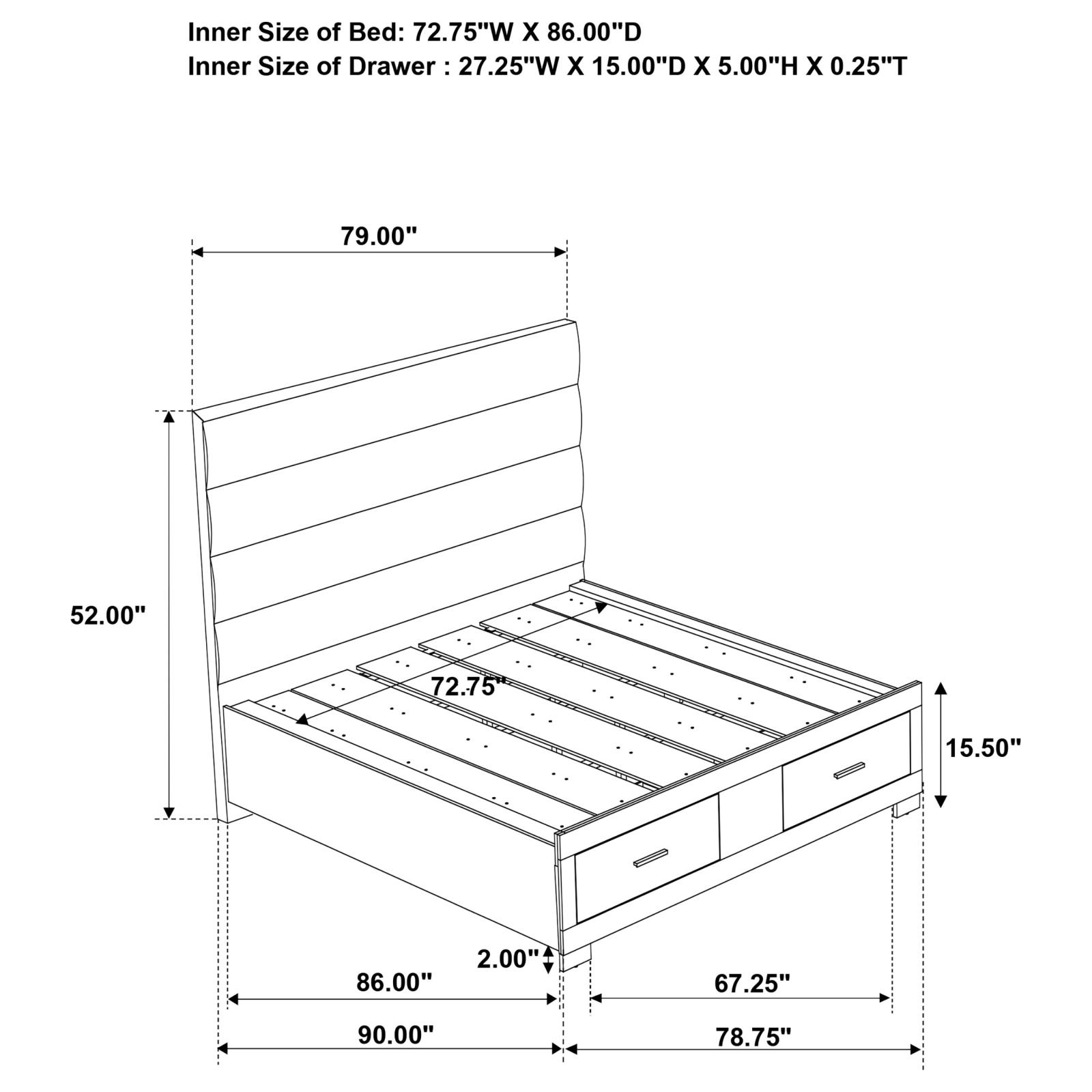 Felicity California King Storage Bed White High Gloss - Image 9
