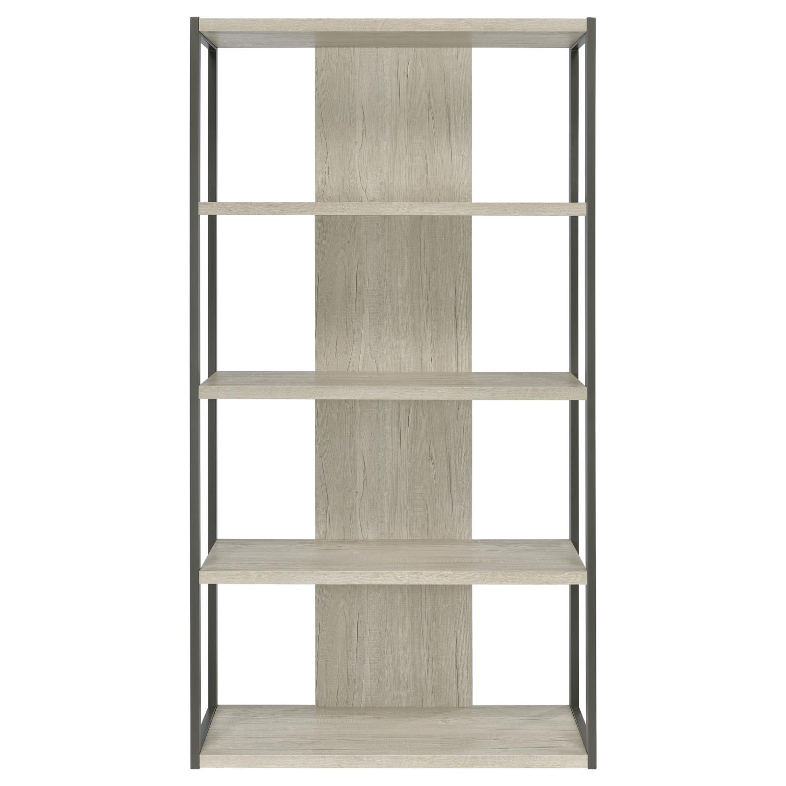 Loomis 72-inch 4-shelf Bookshelf Whitewashed Grey - Image 3