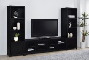 Sachin 3-piece Entertainment Center 79-inch TV Stand Black