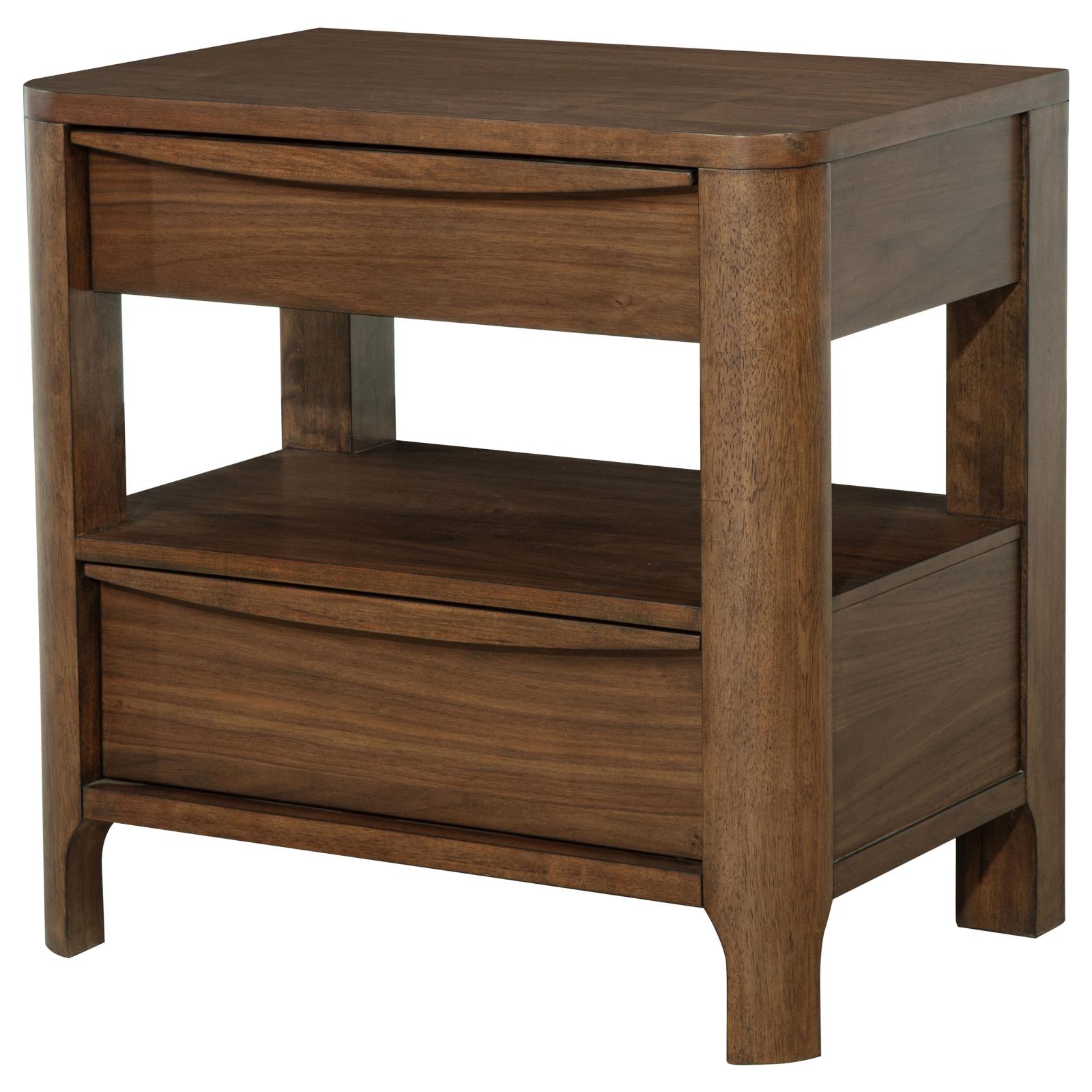 Maderia 2-drawer Nightstand Bedside Table Walnut - Image 4