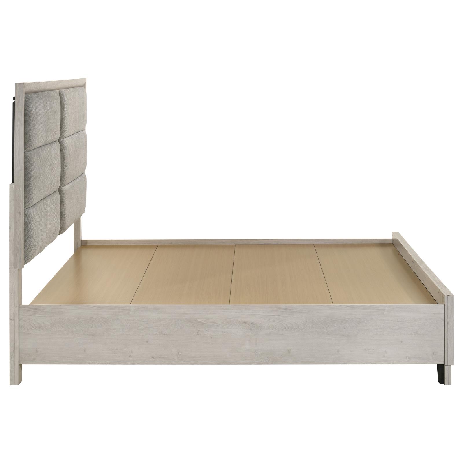 Farre Eastern King Upholstered Storage Platform Bed Washed Grey - Image 6