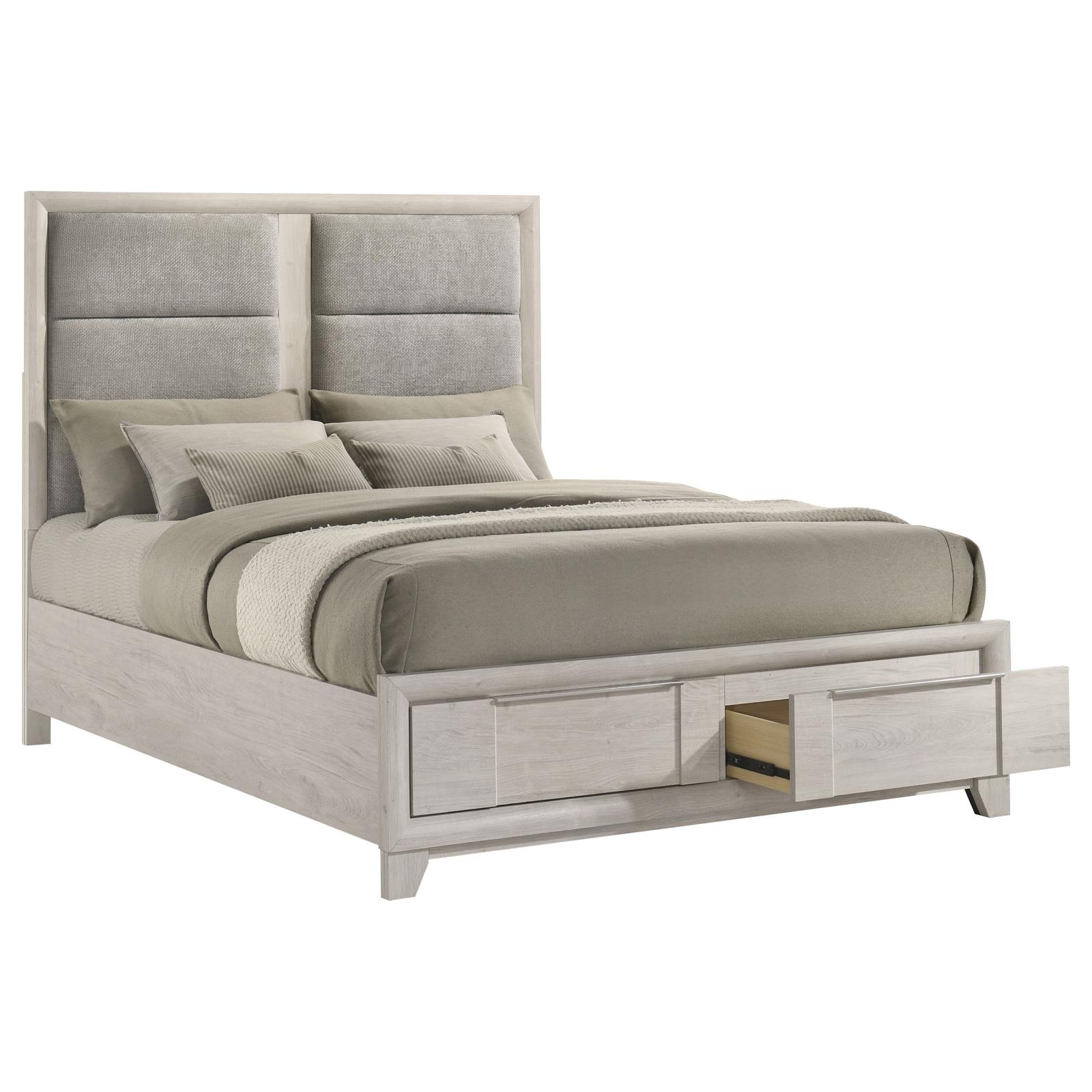 Farre Queen Upholstered Storage Platform Bed Washed Grey - Image 3