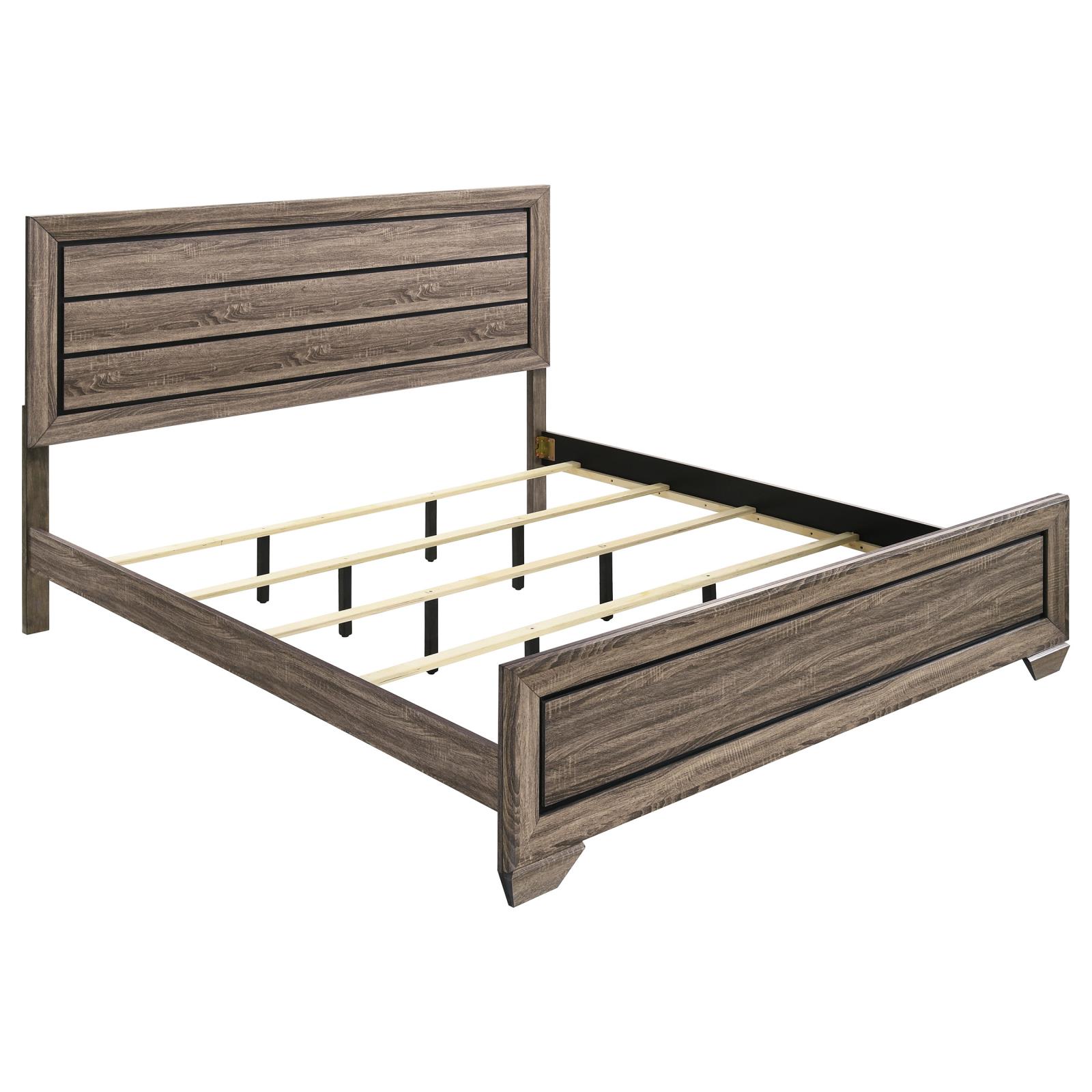 Kauffman Wood Eastern King Panel Bed Washed Taupe