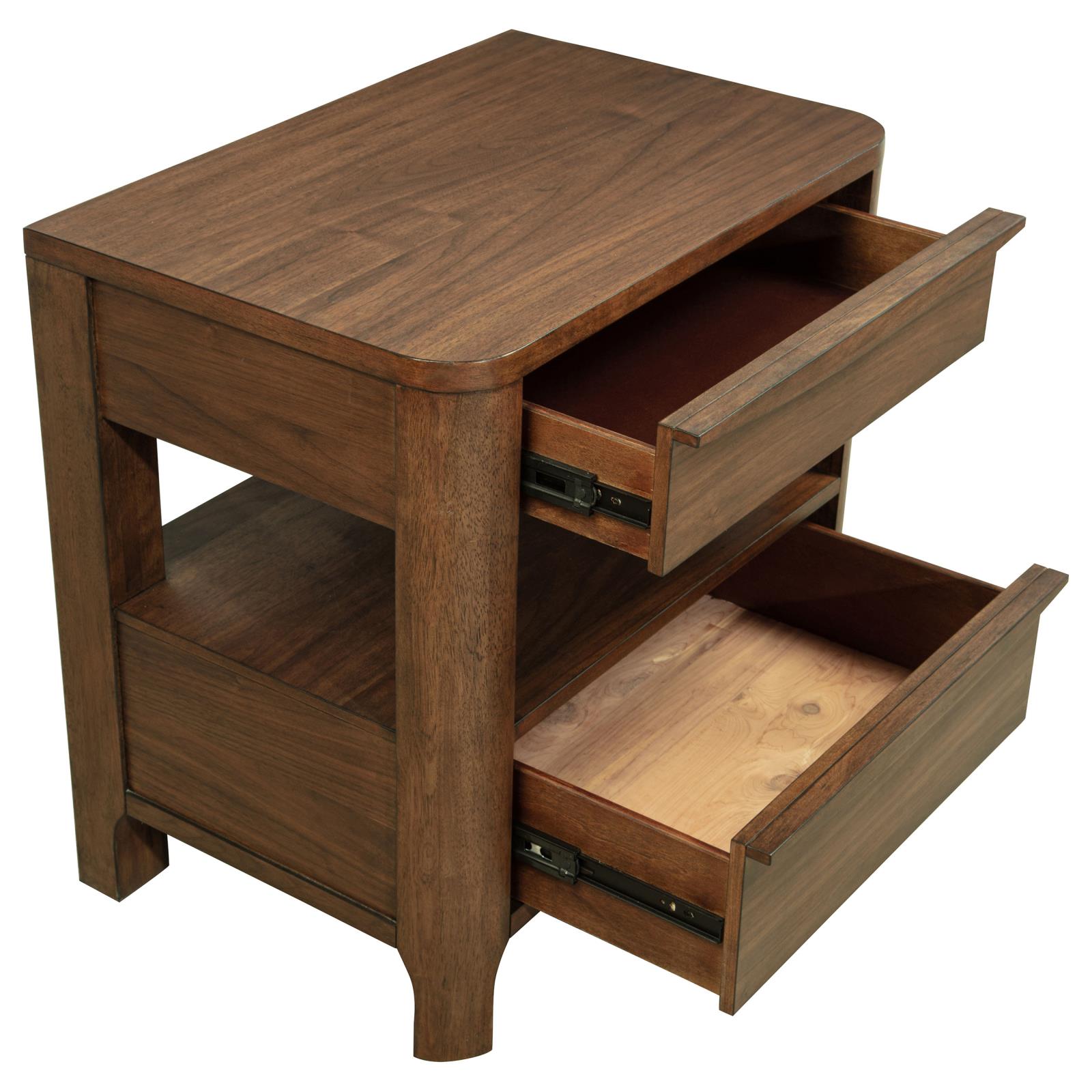Maderia 2-drawer Nightstand Bedside Table Walnut - Image 11