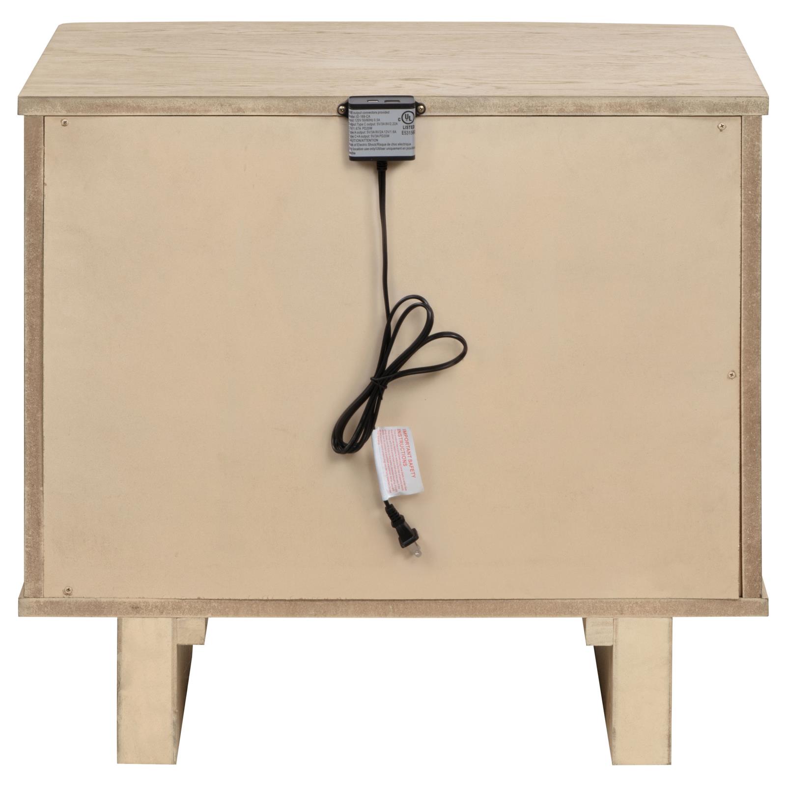 Kailani 2-drawer Nightstand Bedside Table Beige Oak - Image 7