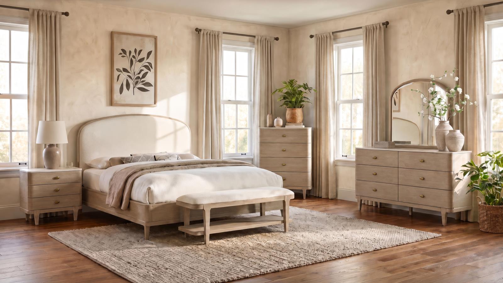 Lucaire Arched Dresser Mirror Sandstone - Image 5