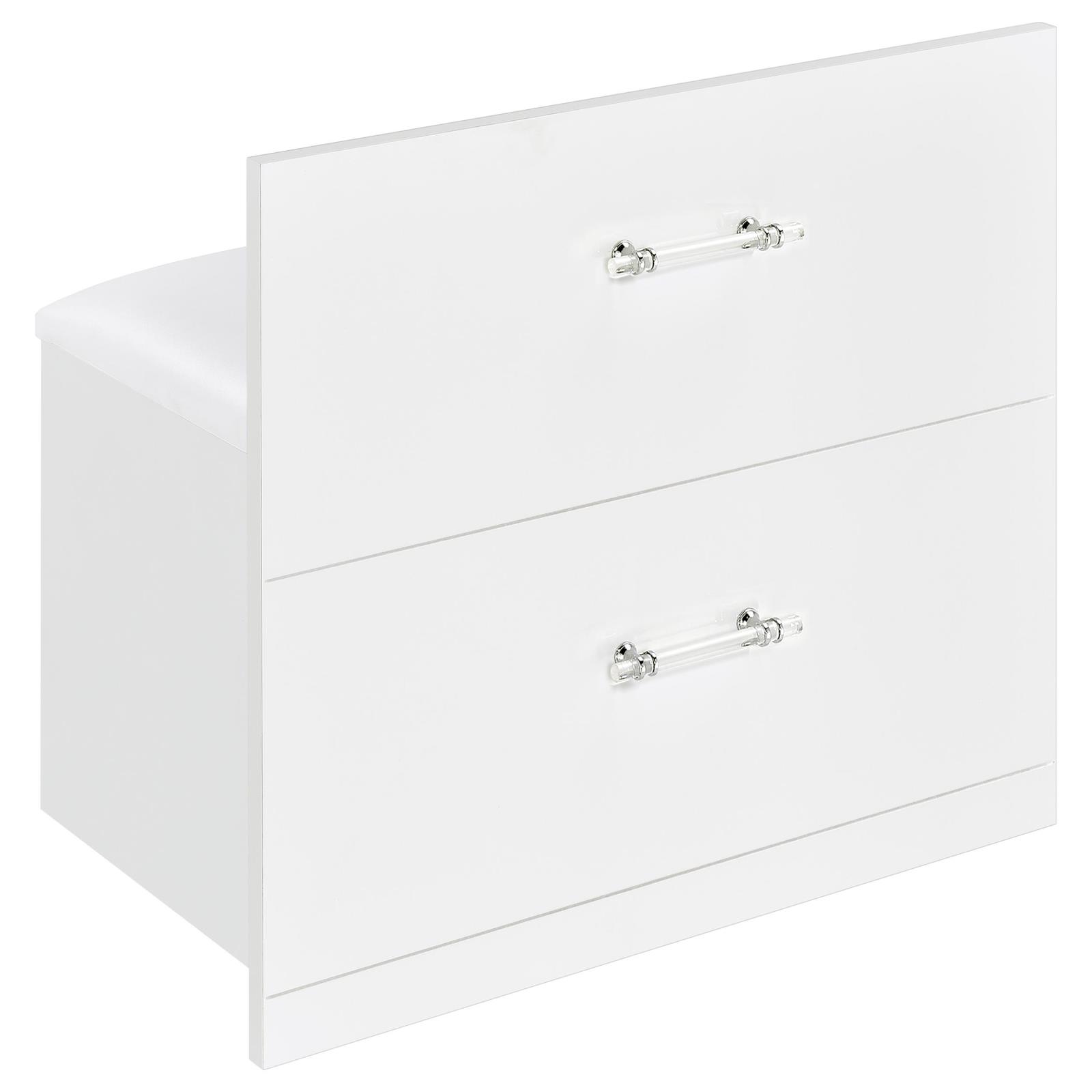 Flora 2-drawer Vanity Set with LED Mirror White High Gloss - Image 16