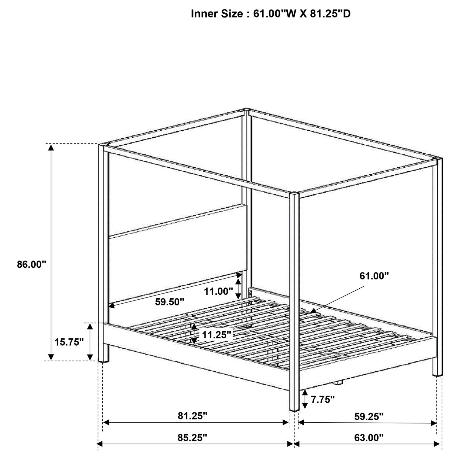 Monroe Upholstered Queen Canopy Bed Vanilla - Image 10