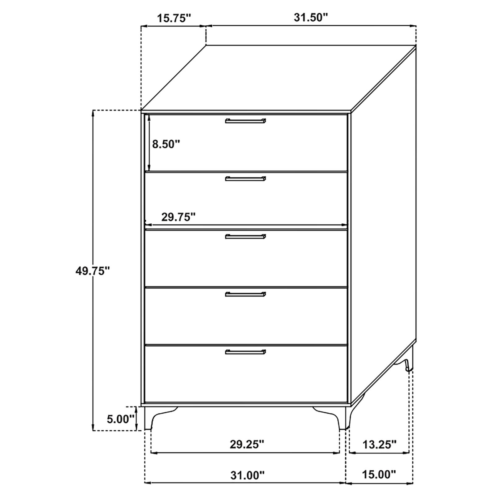 Kendall 5-drawer Bedroom Chest - Image 16