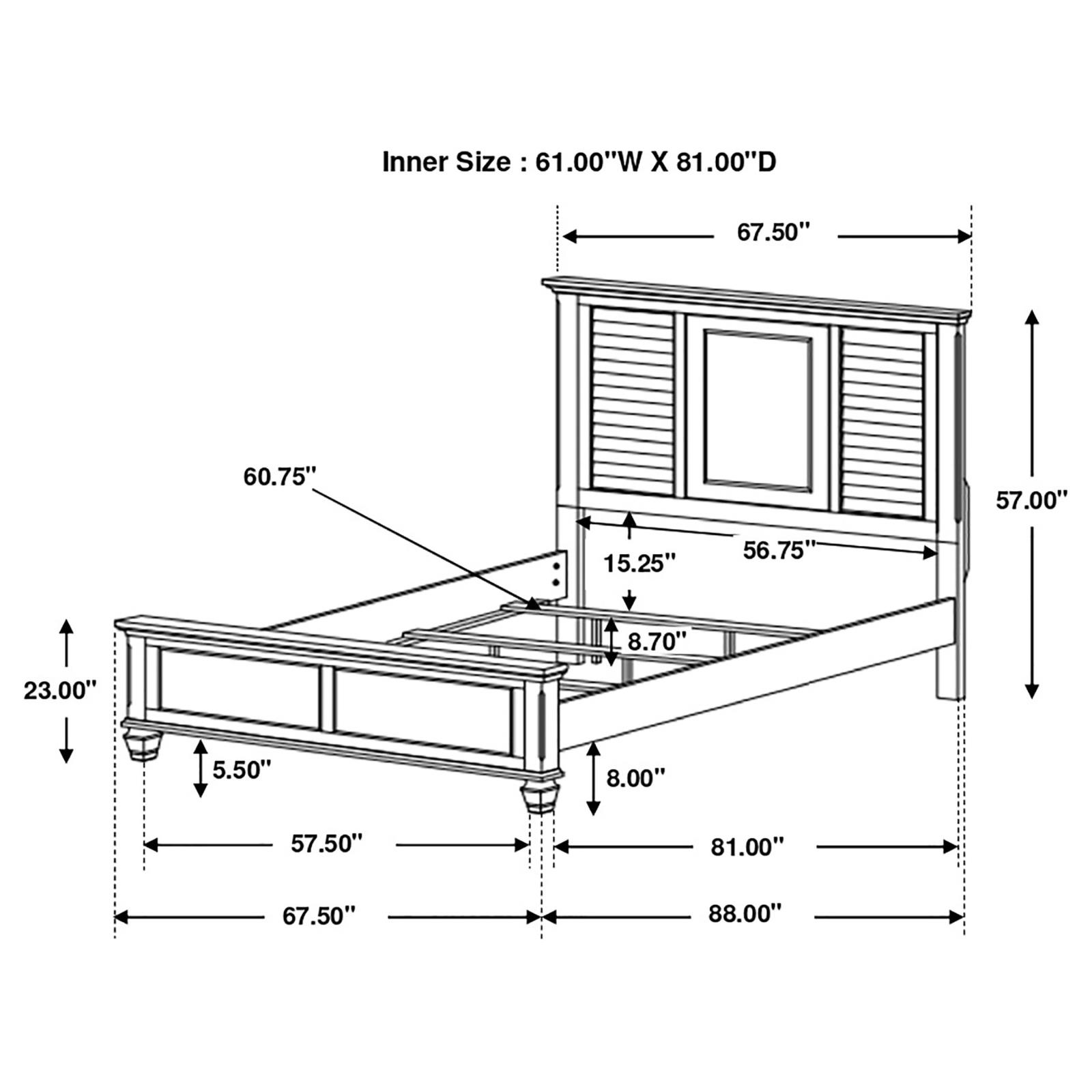Franco Wood Queen Panel Bed Distressed White - Image 8
