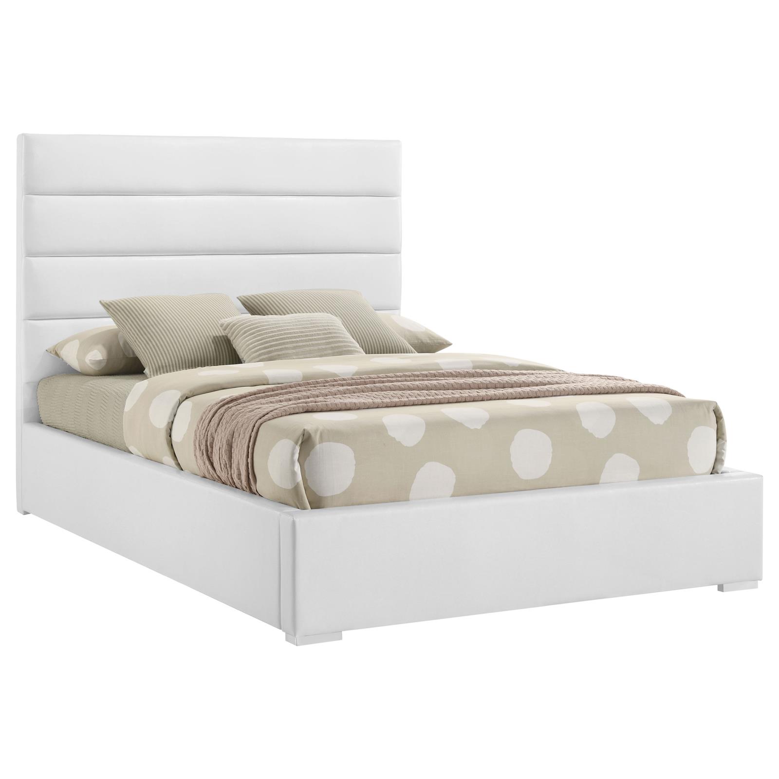 Felicity 53-inch Upholstered Full Platform Bed White - Image 3